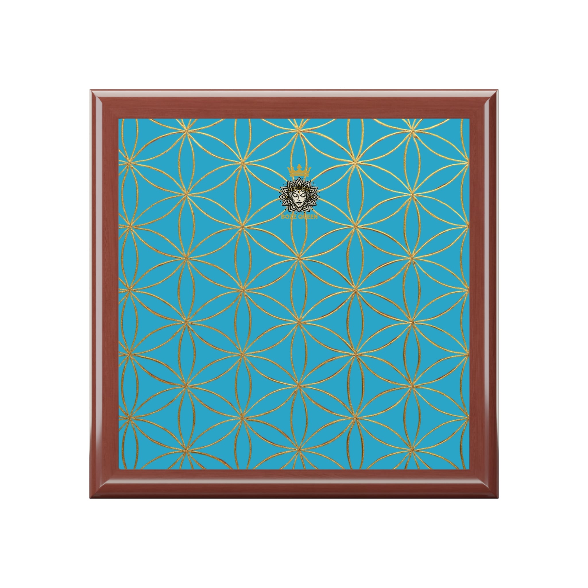 Flower of Life Jewelry Box - Turquoise Elegant Keepsake Organizer