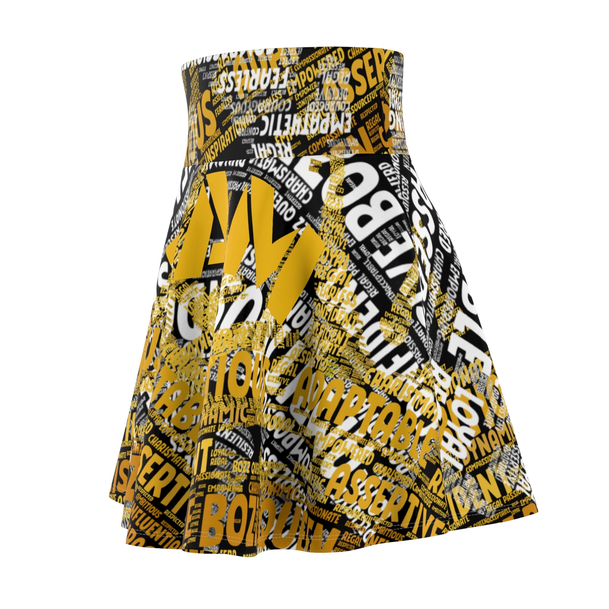BOZZ QUEEN I AM Series Bold Statement Women's Skater Skirt - AOP Fashion