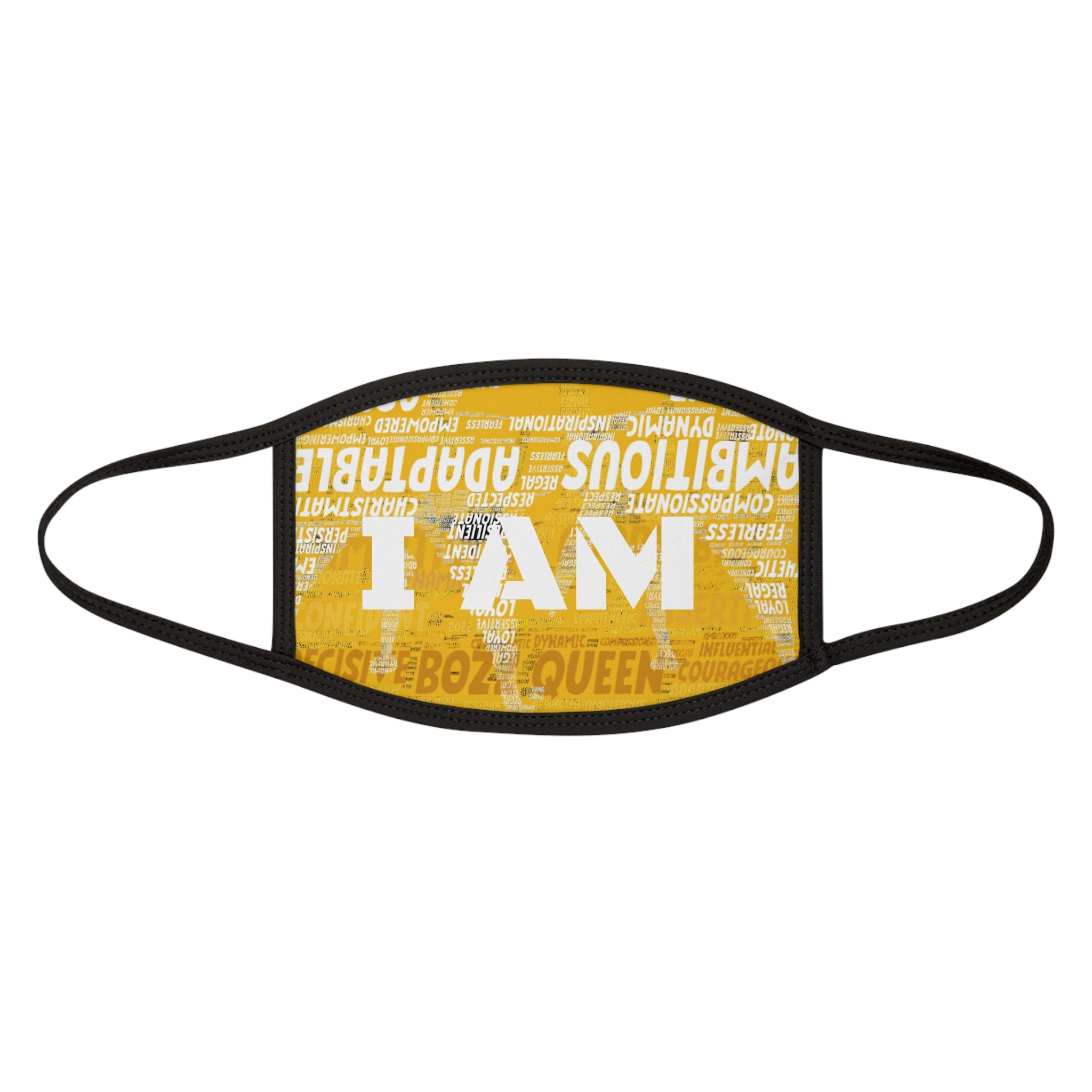 I AM Series Empowering Face Mask - Yellow Mixed-Fabric with Inspirational Quotes