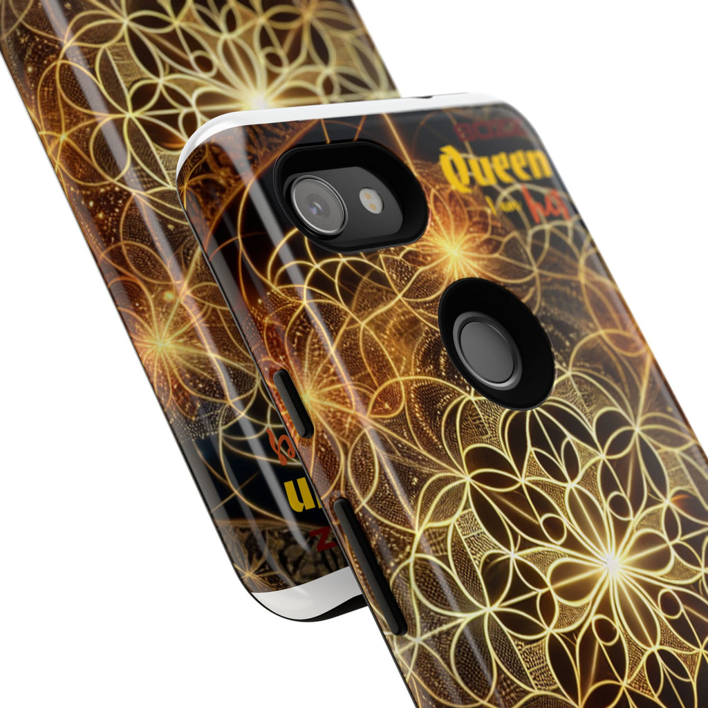 Golden Flower Mandala Phone Case, Tough Cases, Bohemian Phone Cover, Unique Gift for Him/Her, Spiritual and Artistic Design