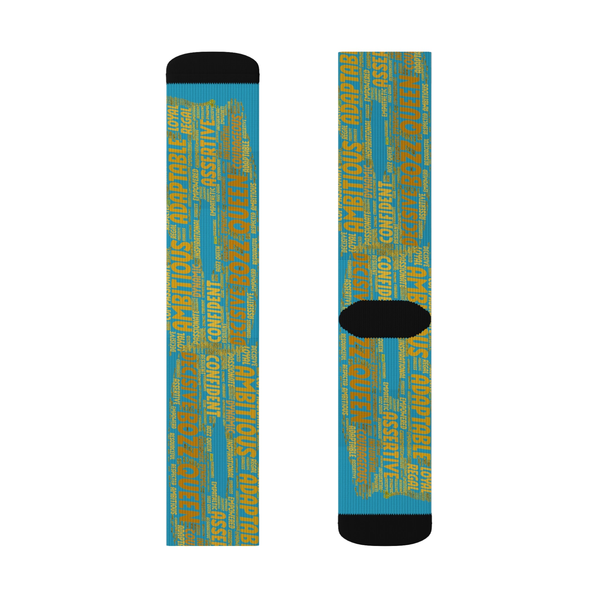BOZZ QUEEN Turquoise Bold Statement Socks - Empowering Motivational Wear