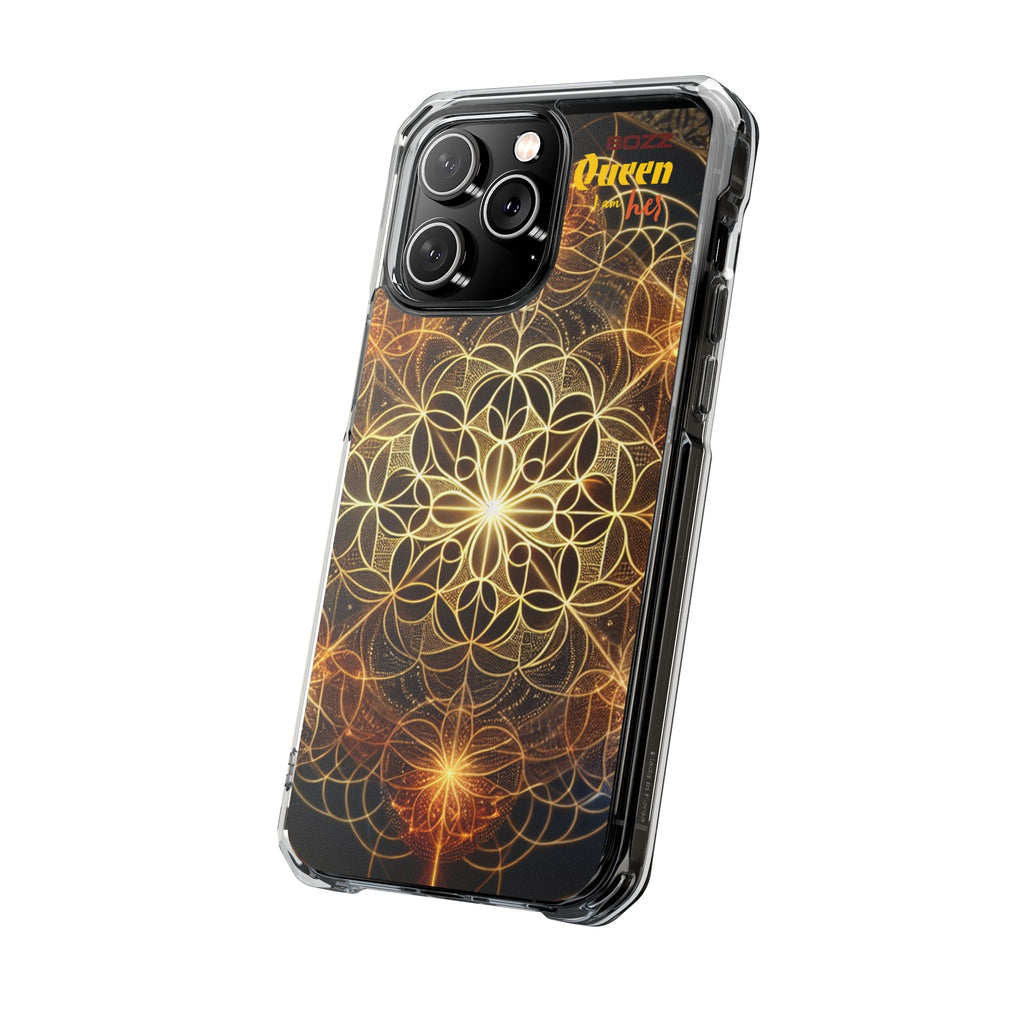 Magnetic Phone Case with Geometric Design, Crystal Clear Protection, Phone Accessory, Gift for Her, Stylish Tech