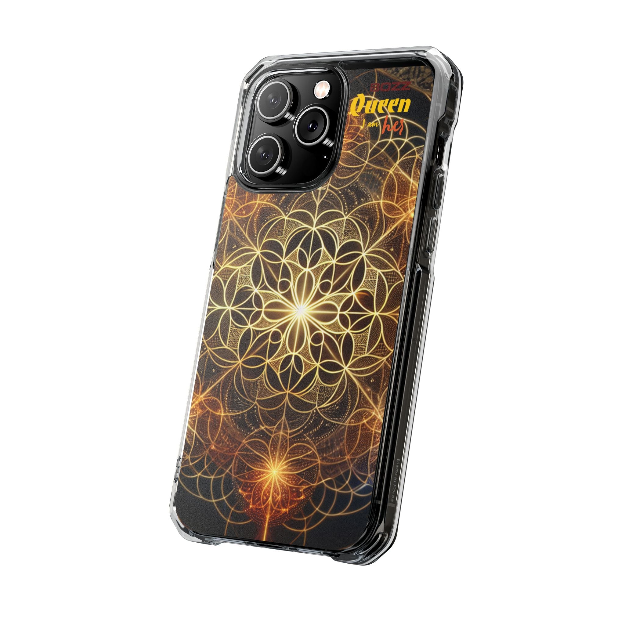 Magnetic Phone Case with Geometric Design, Crystal Clear Protection, Phone Accessory, Gift for Her, Stylish Tech