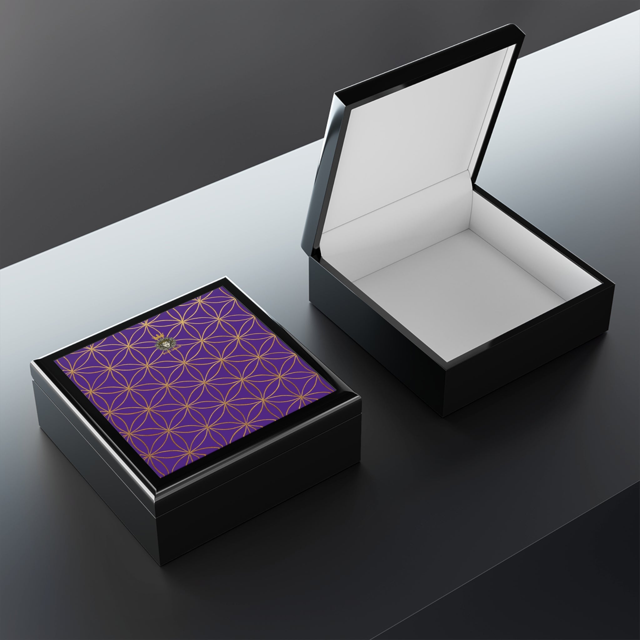 Flower of Life Jewelry Box - Purple Elegant Keepsake Organizer