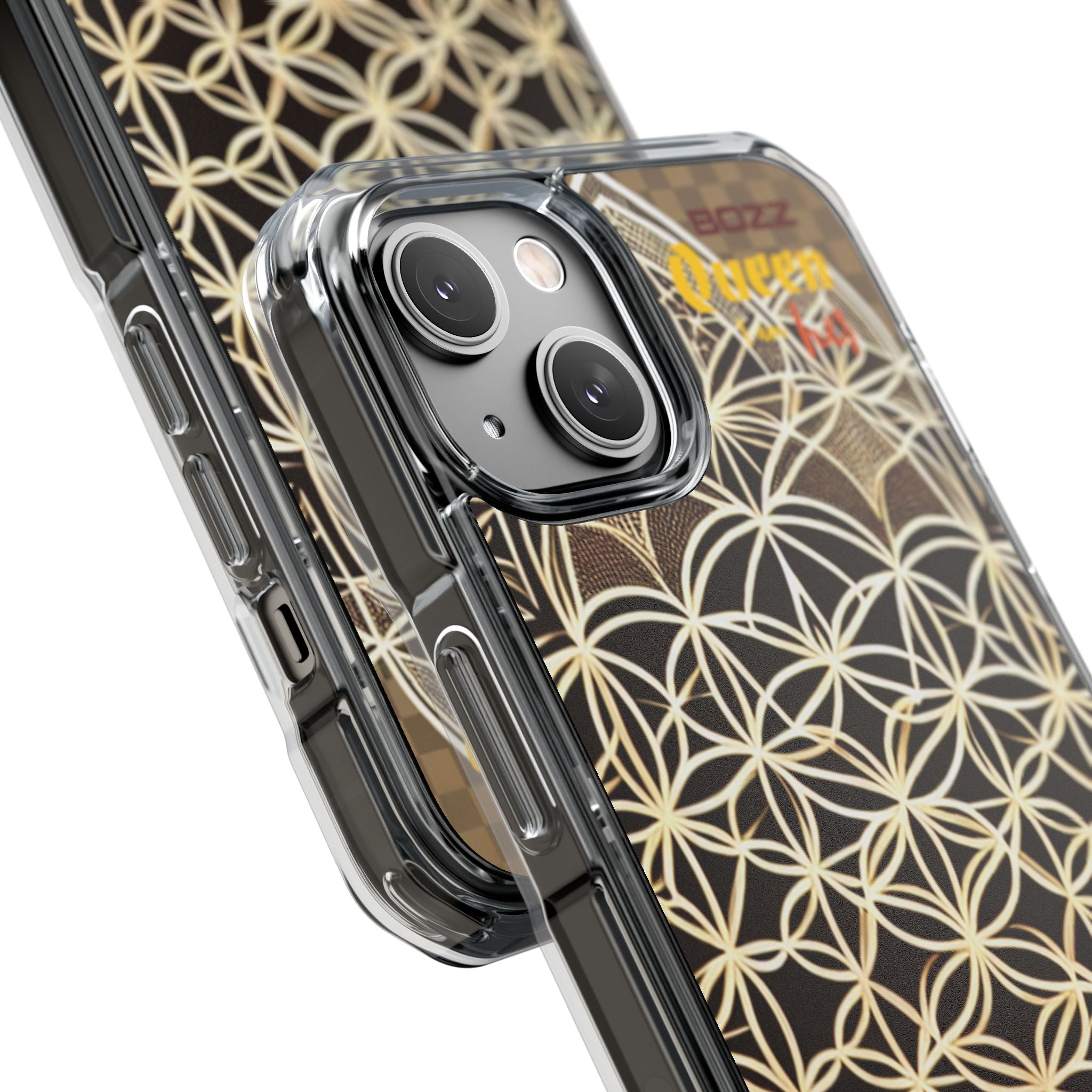 Stylish Magnetic Phone Case with Floral Design, Clear iPhone Case, Bohemian Phone Cover, Budding Flower Impact Case, Unique Tech Accessory