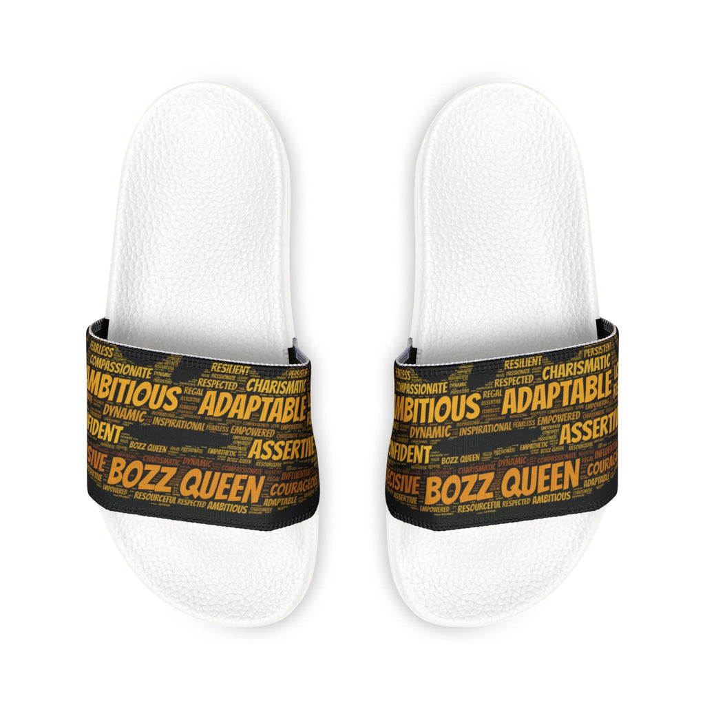 Bozz Queen Black & Gold Women's Sandals - Removable Strap Beach Slides