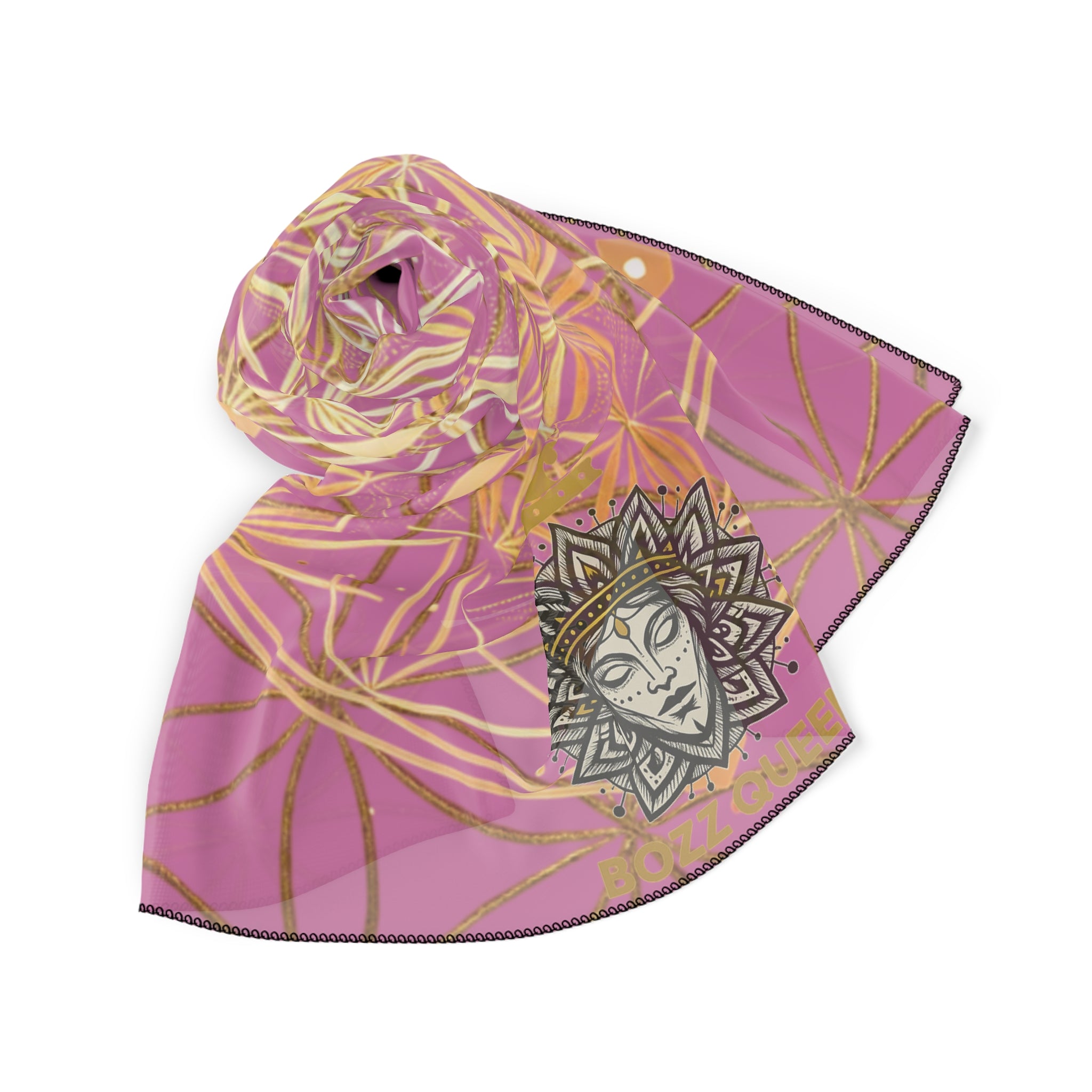 Flower of Life Pink Scarf - Sacred Geometry Spiritual Accessory