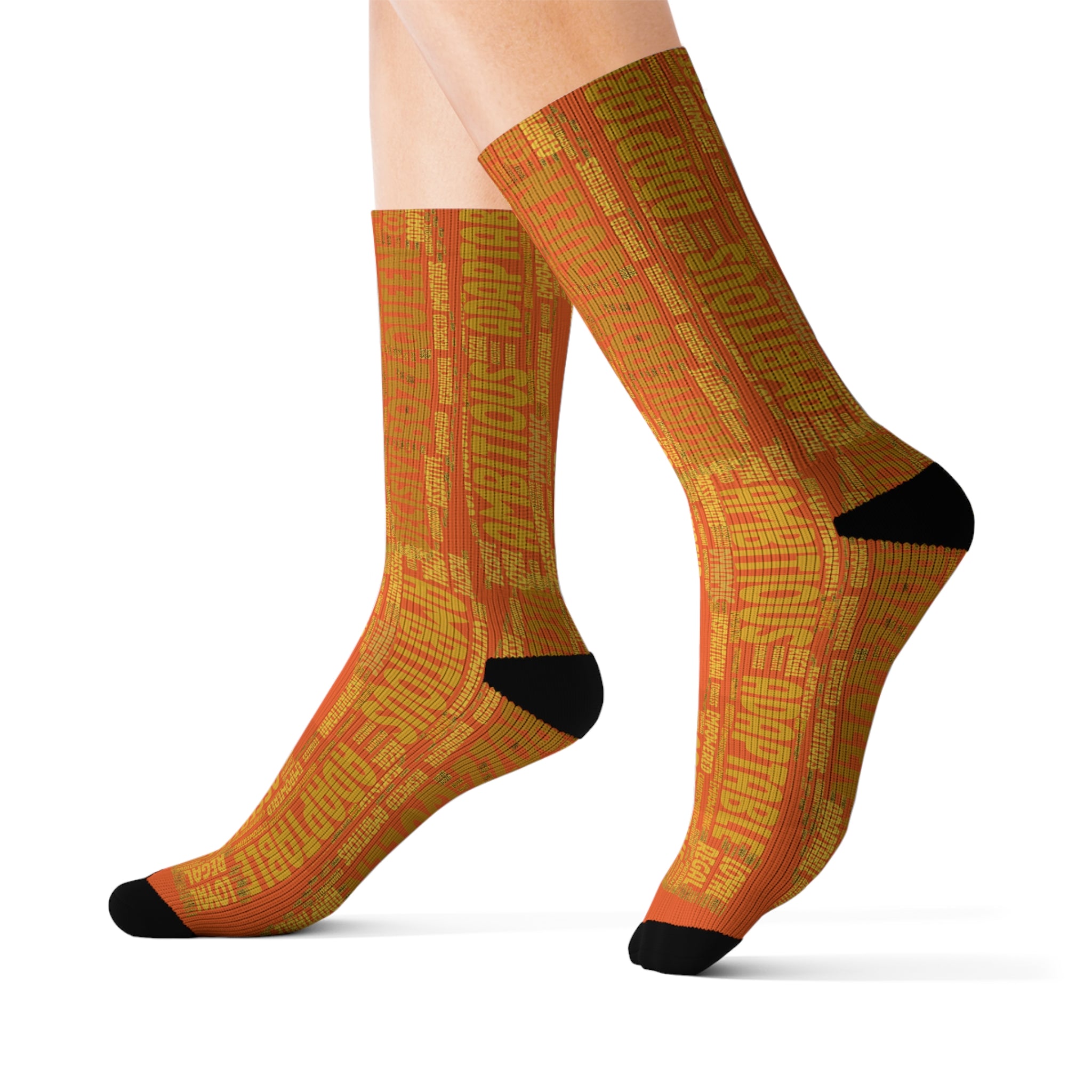 BOZZ QUEEN Orange Bold Statement Socks - Empowering Motivational Wear