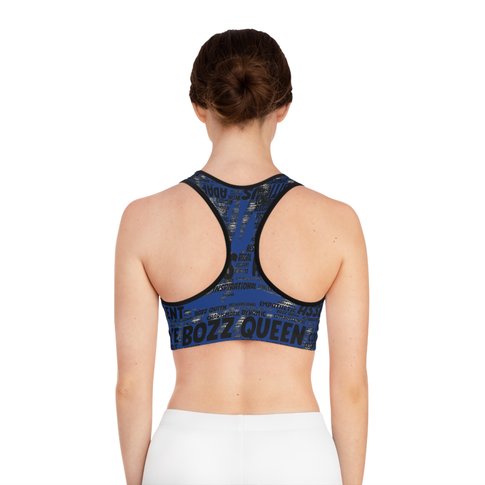 Empowering Sports Bra - Bozz Queen Origin Collection | Dark Blue & Black