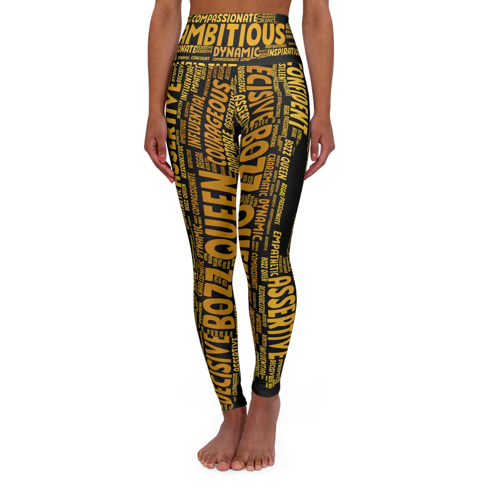 Empowering High Waisted Yoga Leggings - Motivational Activewear for Self-Love & Fitness