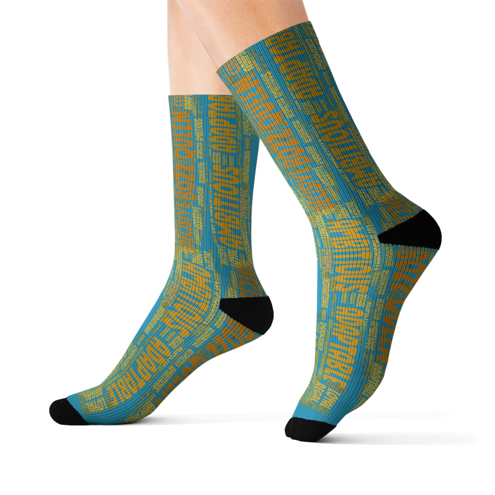 BOZZ QUEEN Turquoise Bold Statement Socks - Empowering Motivational Wear