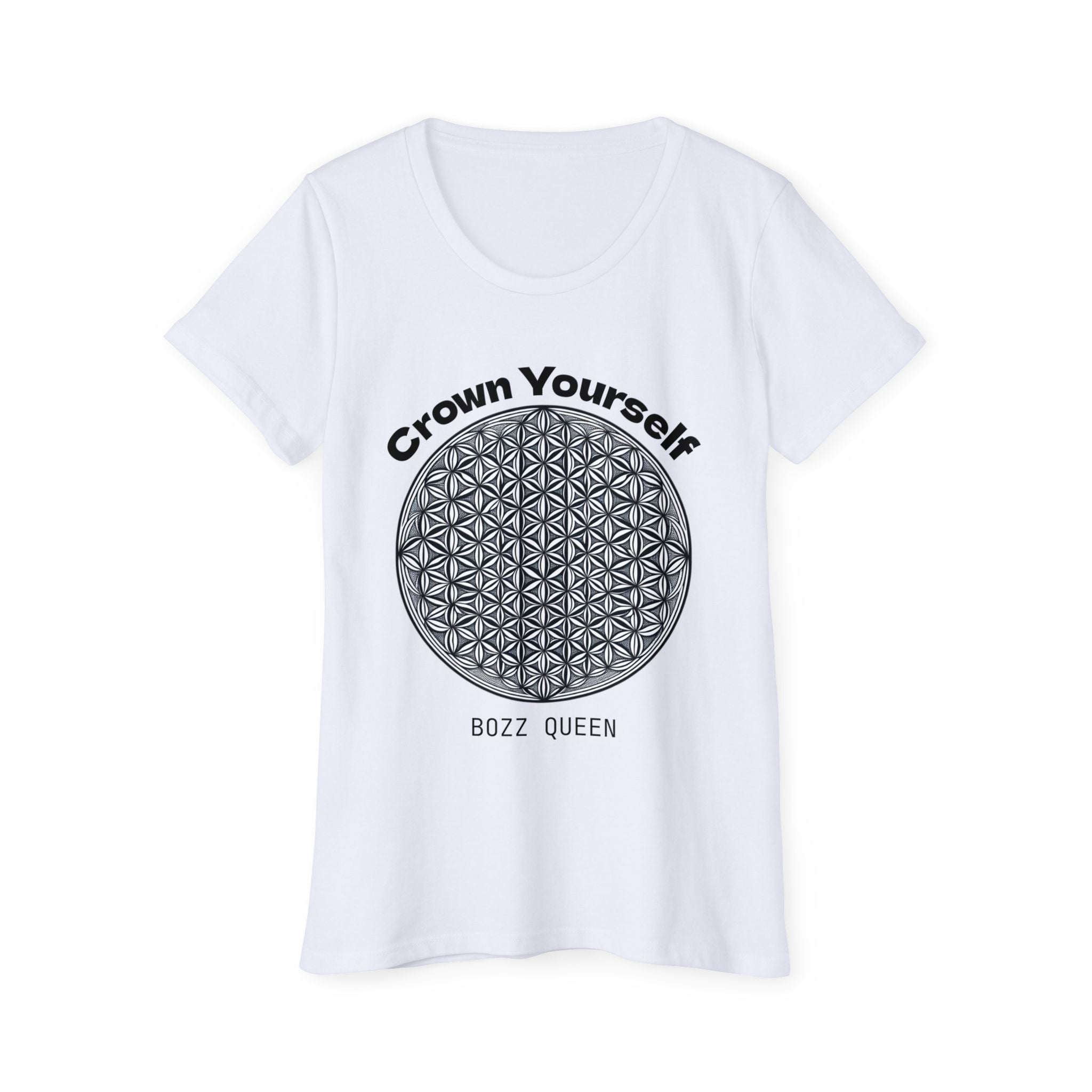 Bozz Queen Crown Yourself Sacred Geometry Goddess T-Shirt - Women's Organic Tee