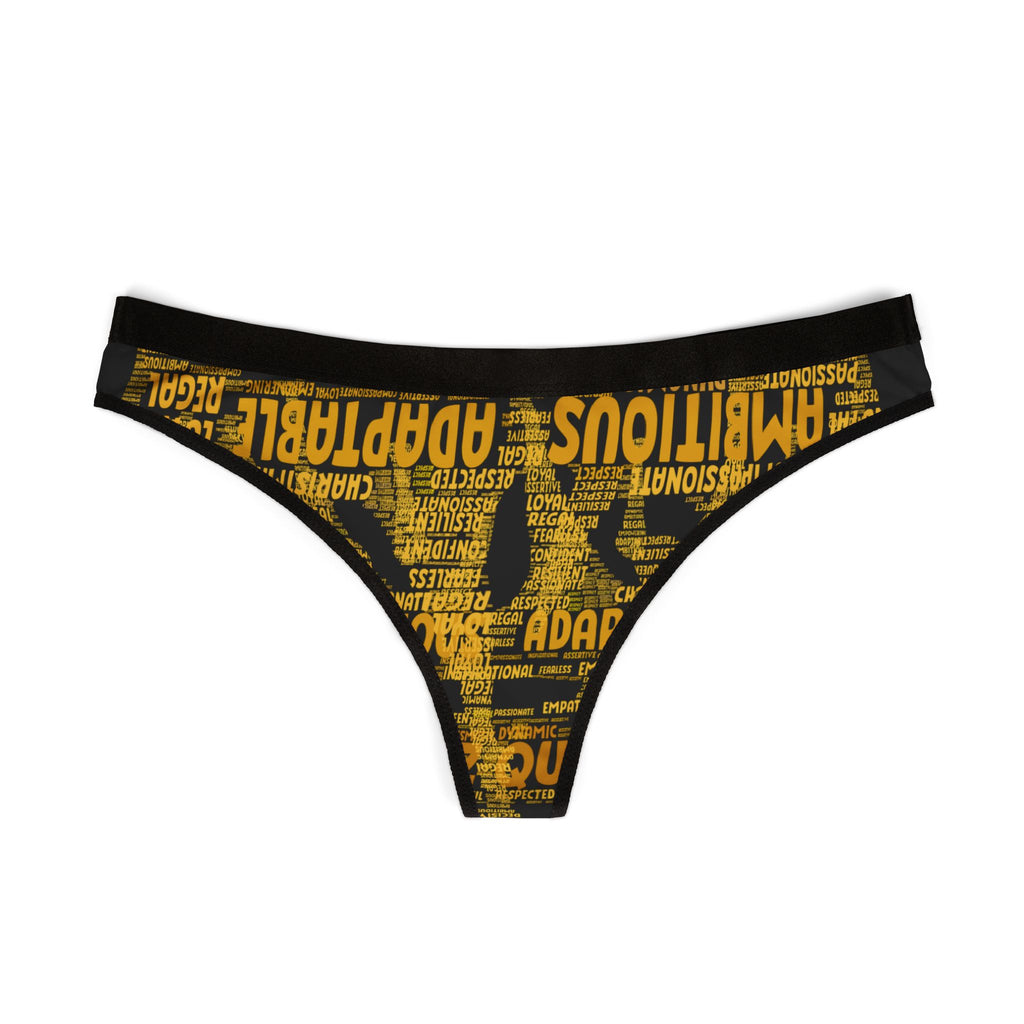 BOZZ QUEEN Black & Yellow Women's Thongs - Premium Comfort Underwear