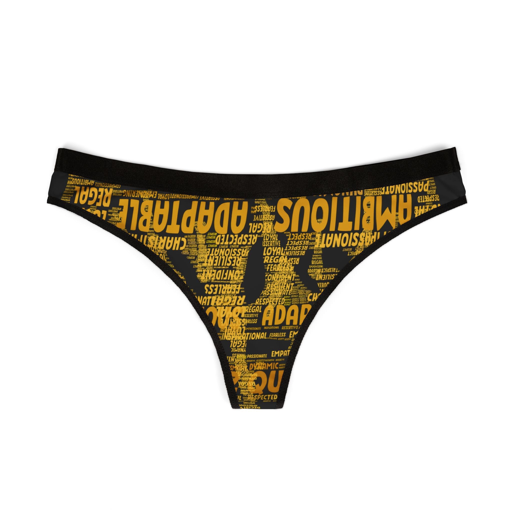 BOZZ QUEEN Black & Yellow Women's Thongs - Premium Comfort Underwear
