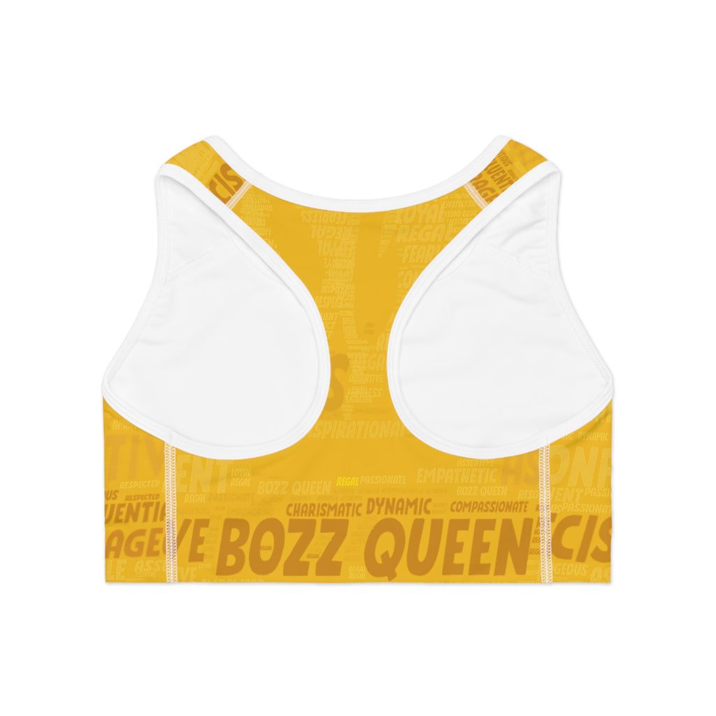 Empowered Words Sports Bra - Bozz Queen Origin Collection | Sunshine Yellow