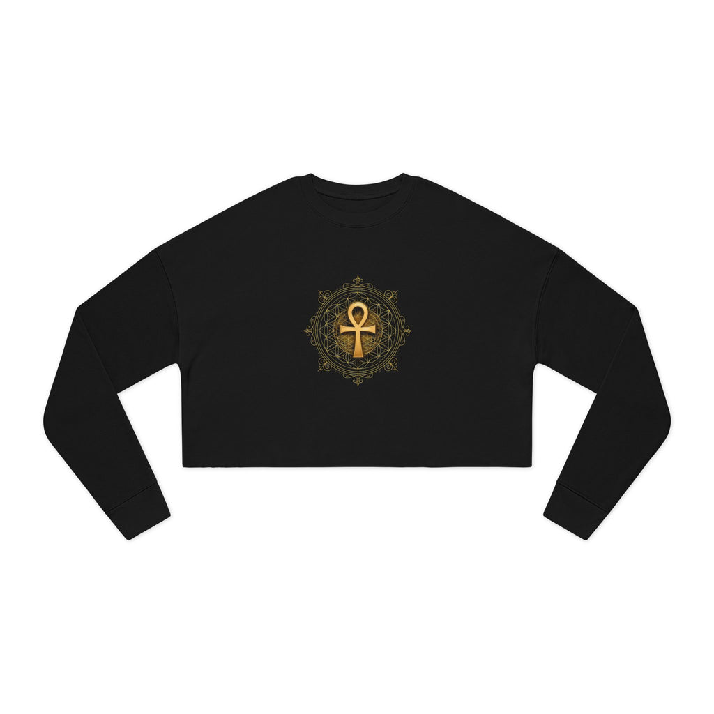 Ankh Cropped Sweatshirt - Sacred Geometry Athleisure