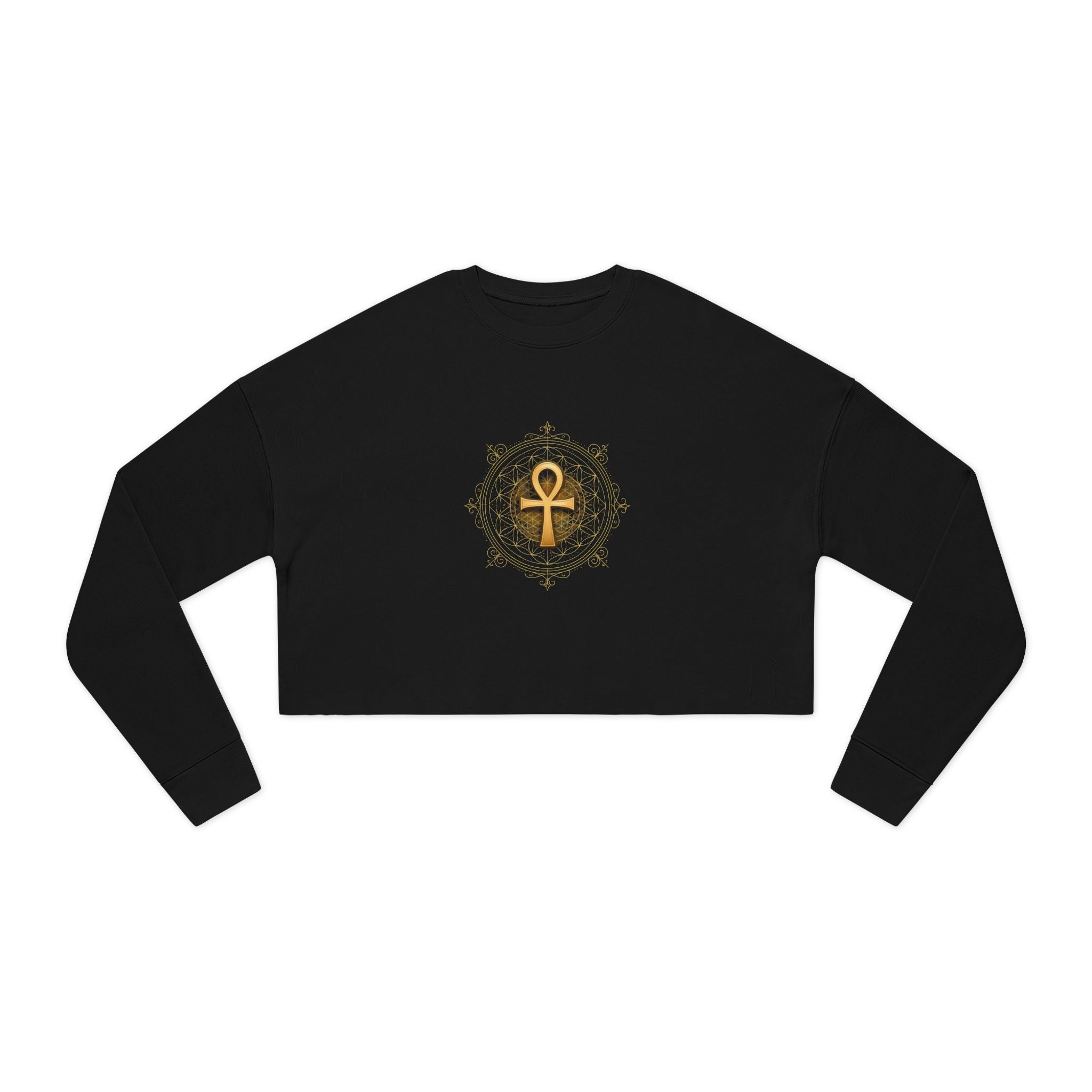 Ankh Cropped Sweatshirt - Sacred Geometry Athleisure