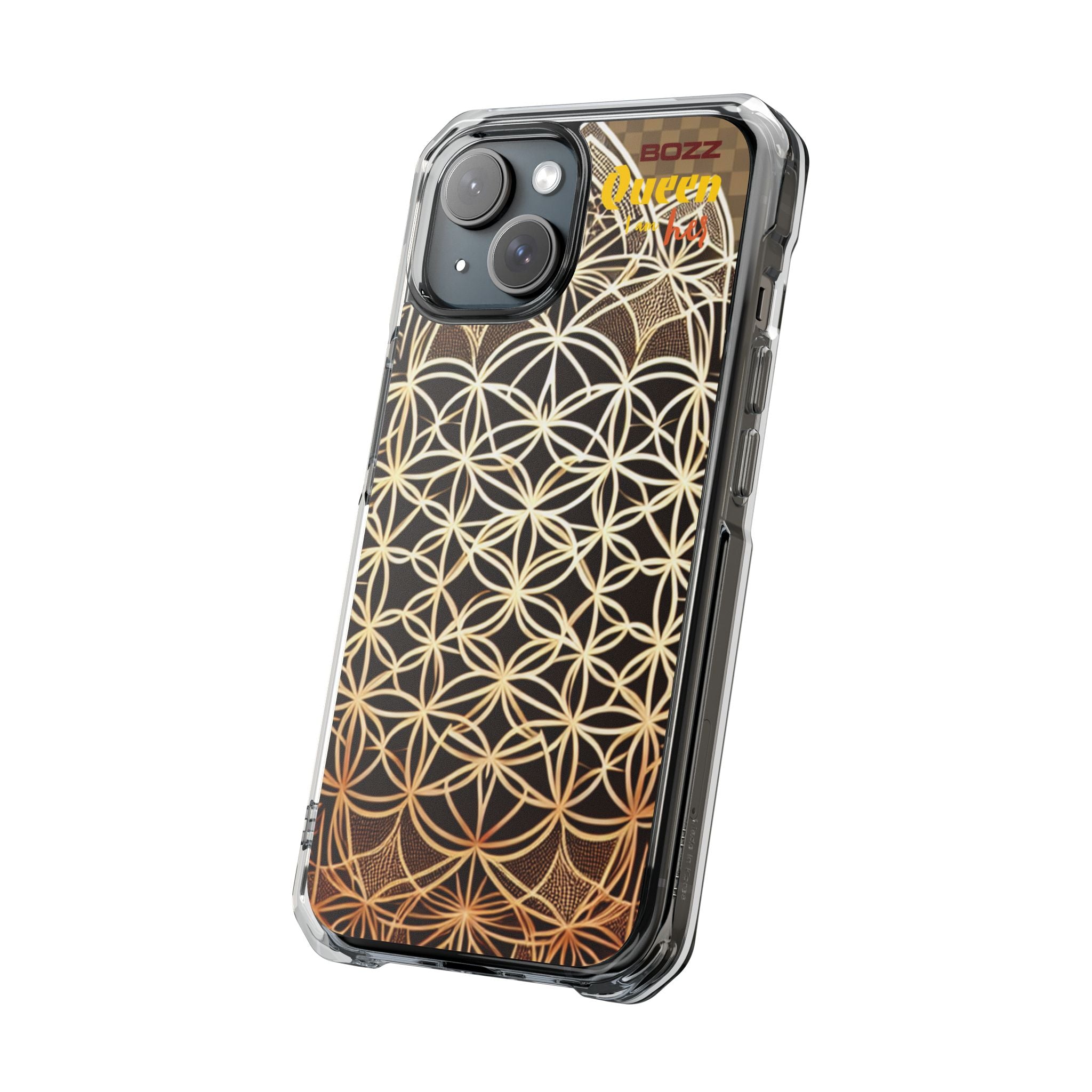 Stylish Magnetic Phone Case with Floral Design, Clear iPhone Case, Bohemian Phone Cover, Budding Flower Impact Case, Unique Tech Accessory