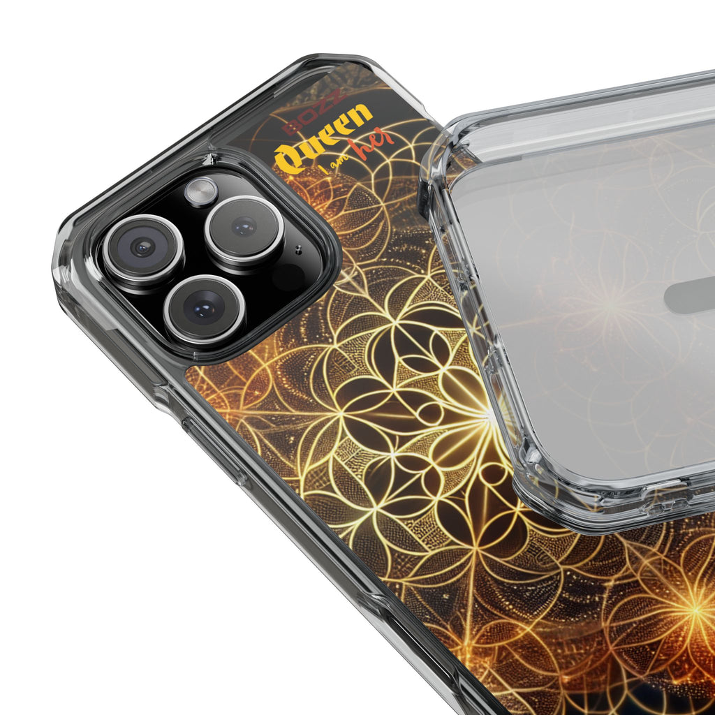 Magnetic Phone Case with Geometric Design, Crystal Clear Protection, Phone Accessory, Gift for Her, Stylish Tech