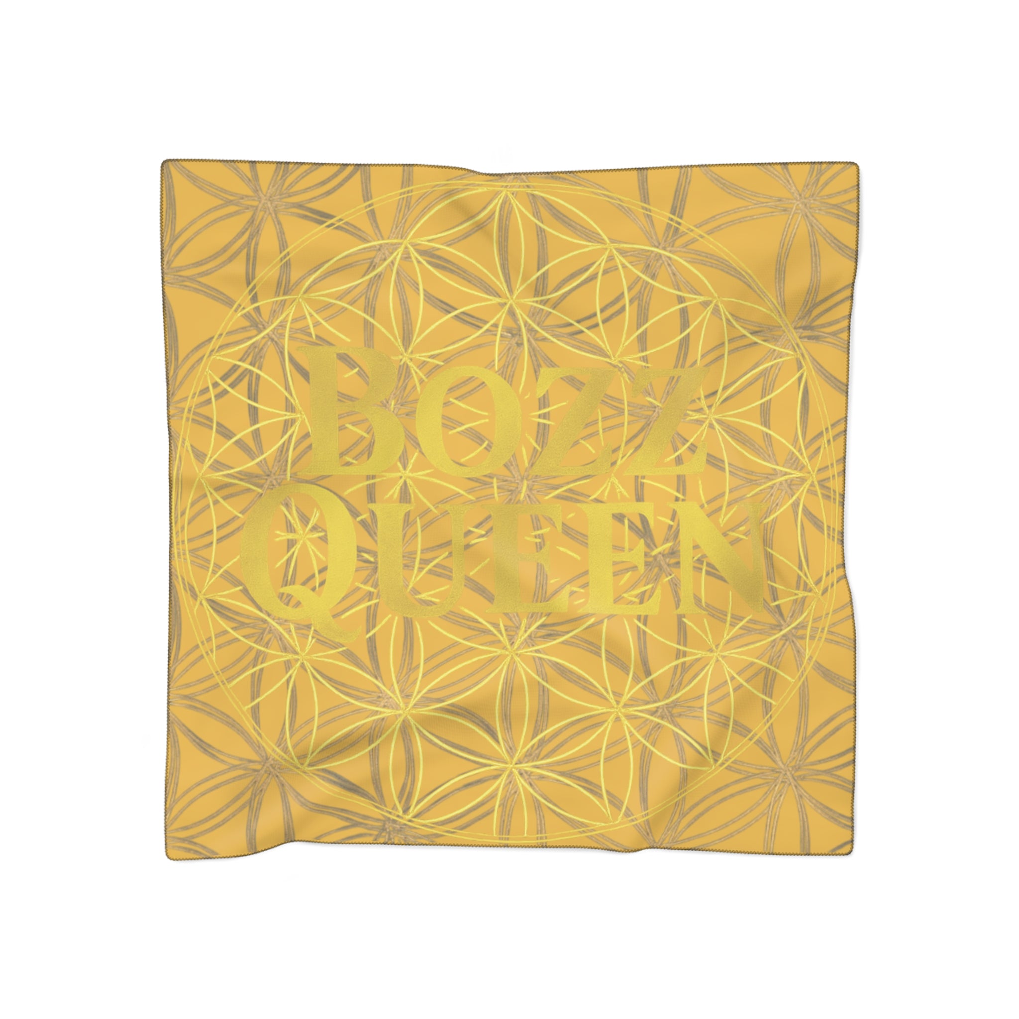 Flower of Life Yellow Scarf - Sacred Geometry Spiritual Accessory