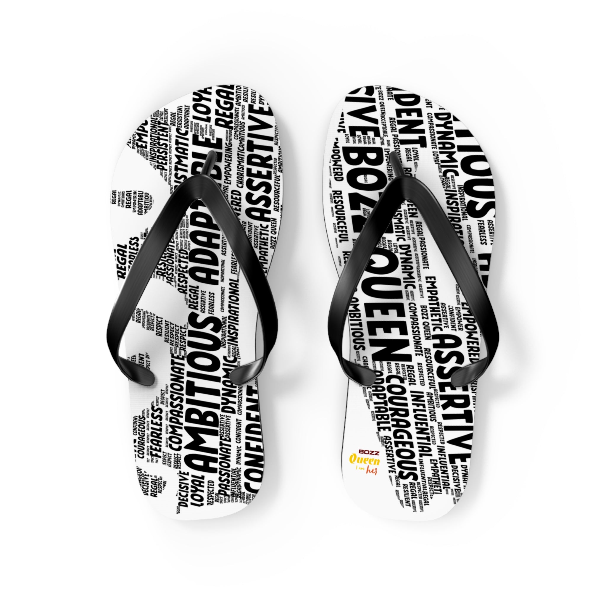 Empowering Word Flip Flops - Motivational Summer Footwear for Self-Care