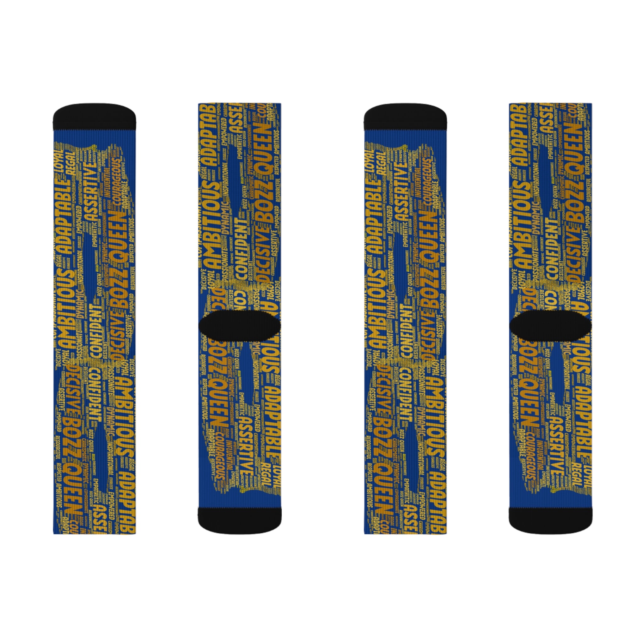 BOZZ QUEEN Dark Blue Bold Statement Socks - Empowering Motivational Wear