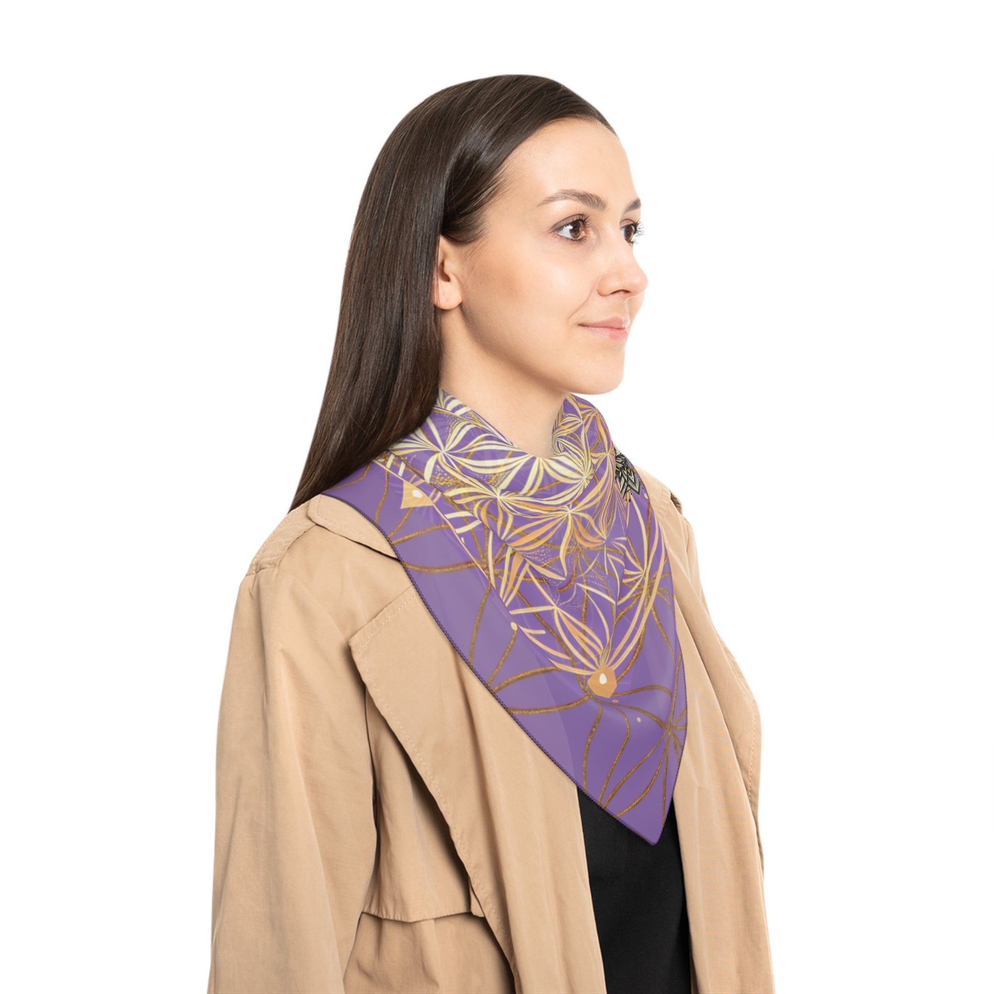 Flower of Life Light Purple Scarf - Sacred Geometry Spiritual Accessory
