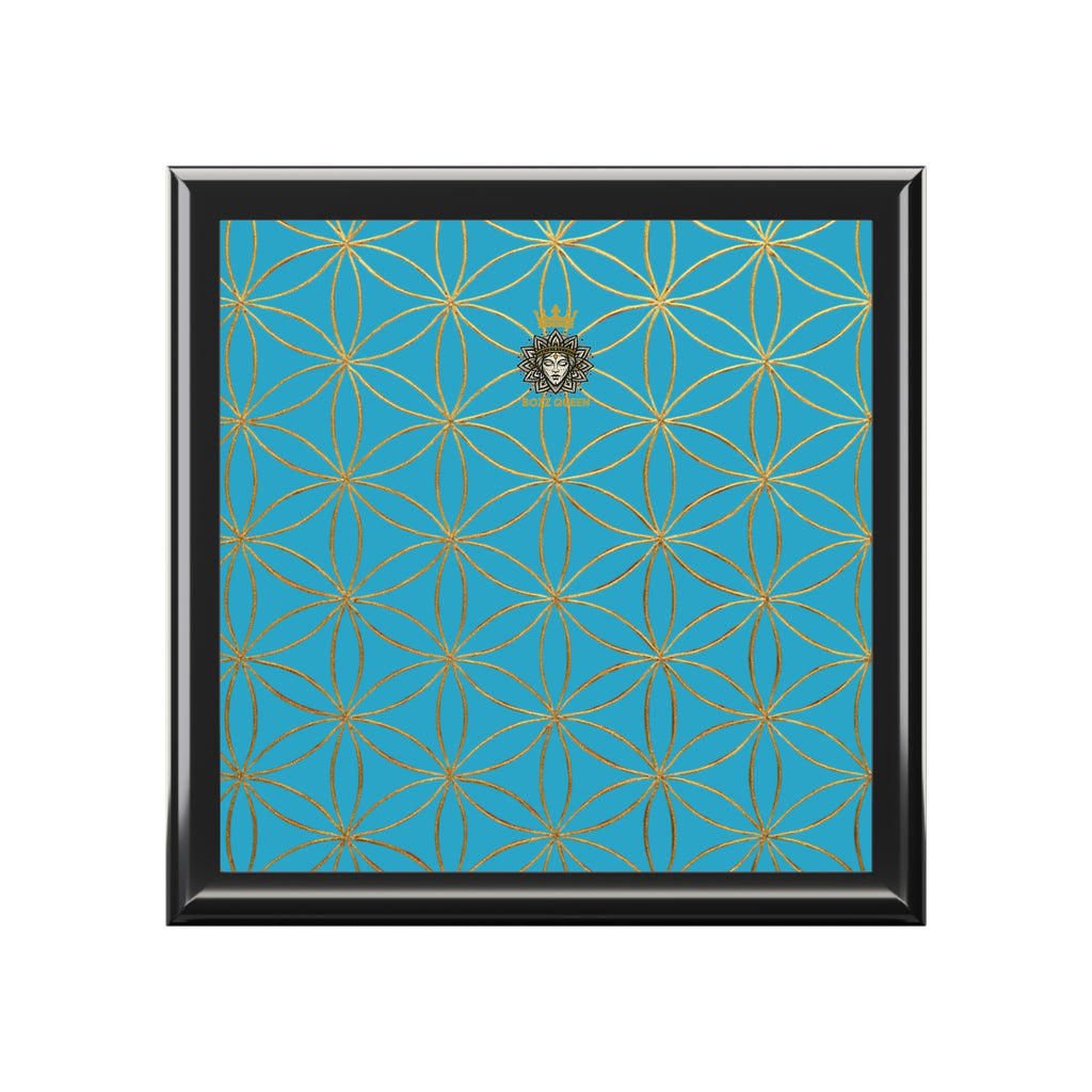 Flower of Life Jewelry Box - Turquoise Elegant Keepsake Organizer