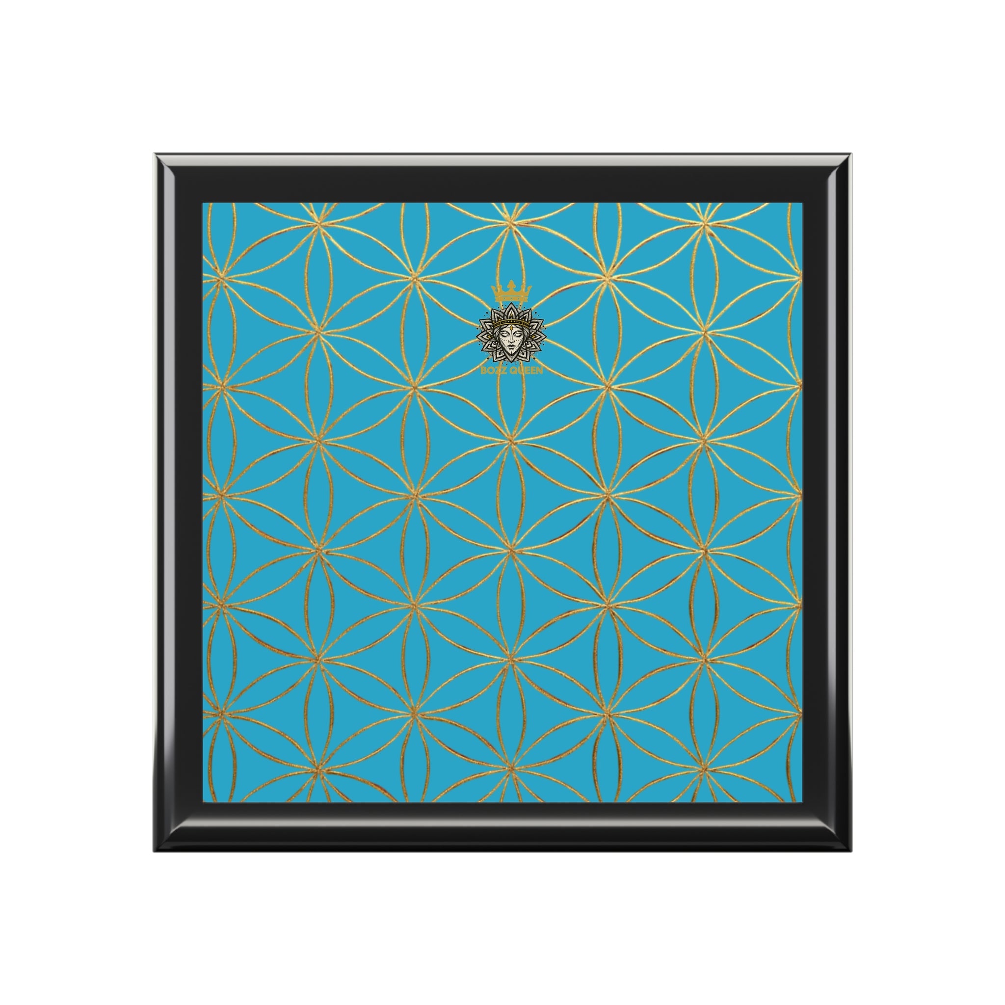 Flower of Life Jewelry Box - Turquoise Elegant Keepsake Organizer