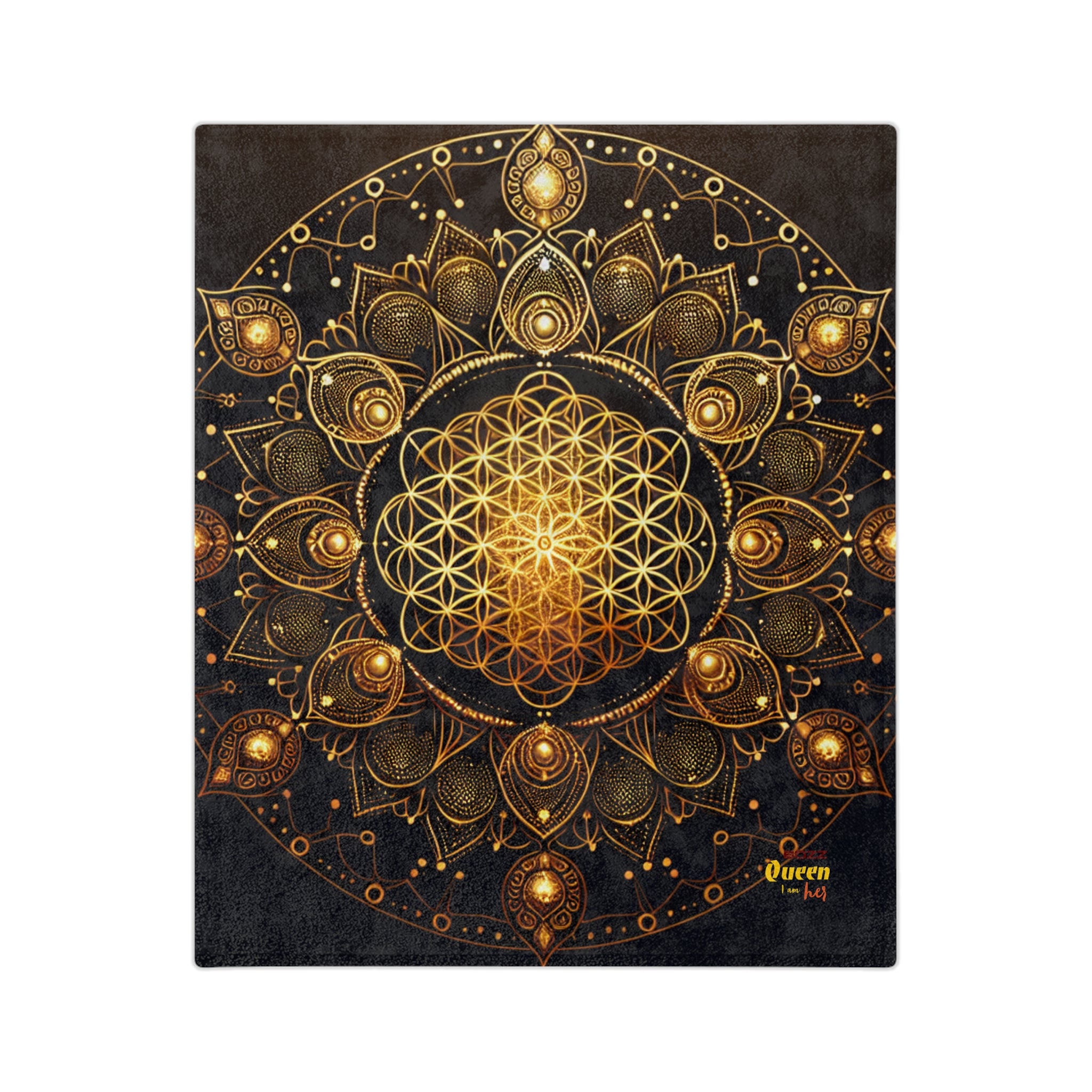 Mandala Velvet Blanket - Cozy Gift for Bohemian Decor, Home Accents, Meditation, Yoga, Queen Gifts