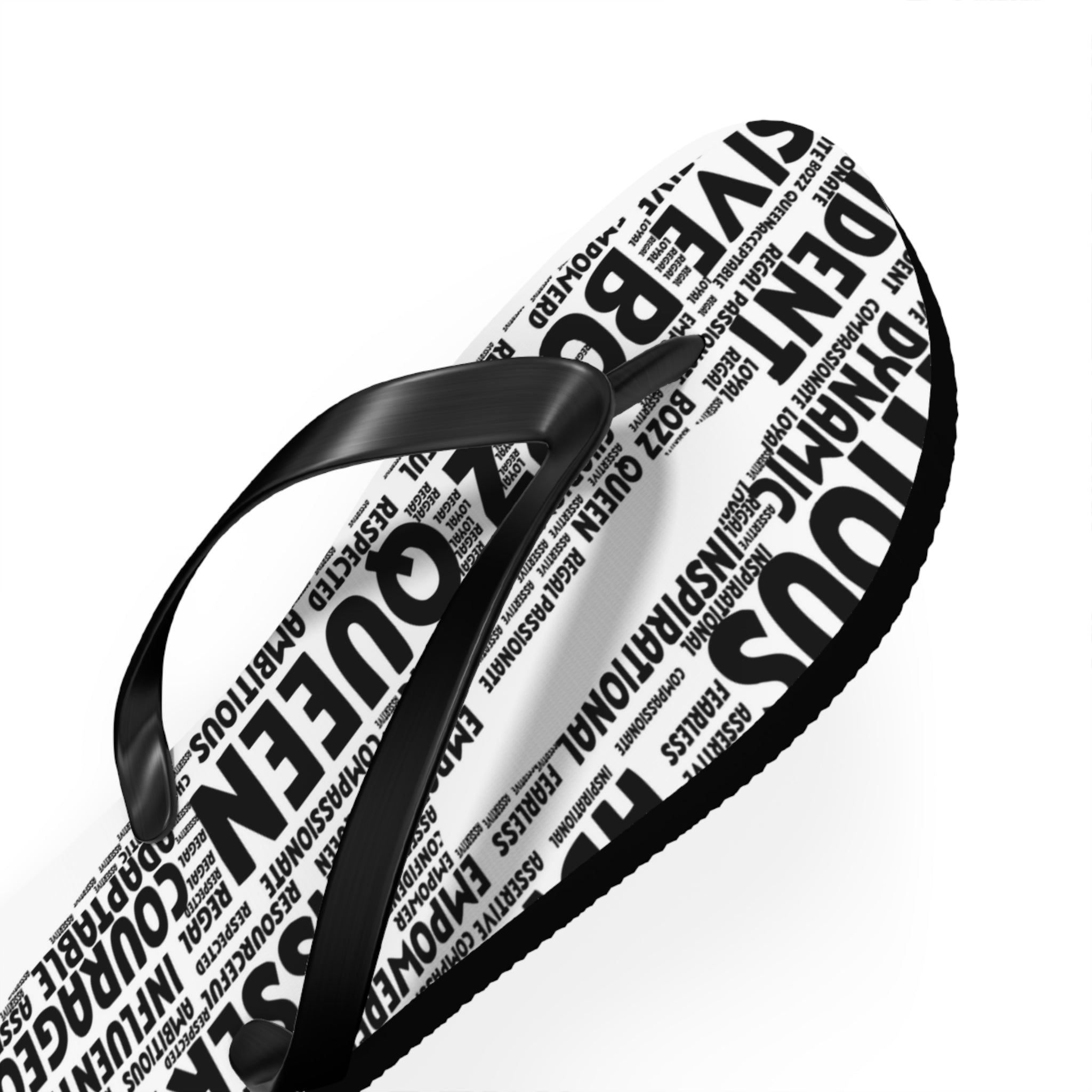 Empowering Word Flip Flops - Motivational Summer Footwear for Self-Care