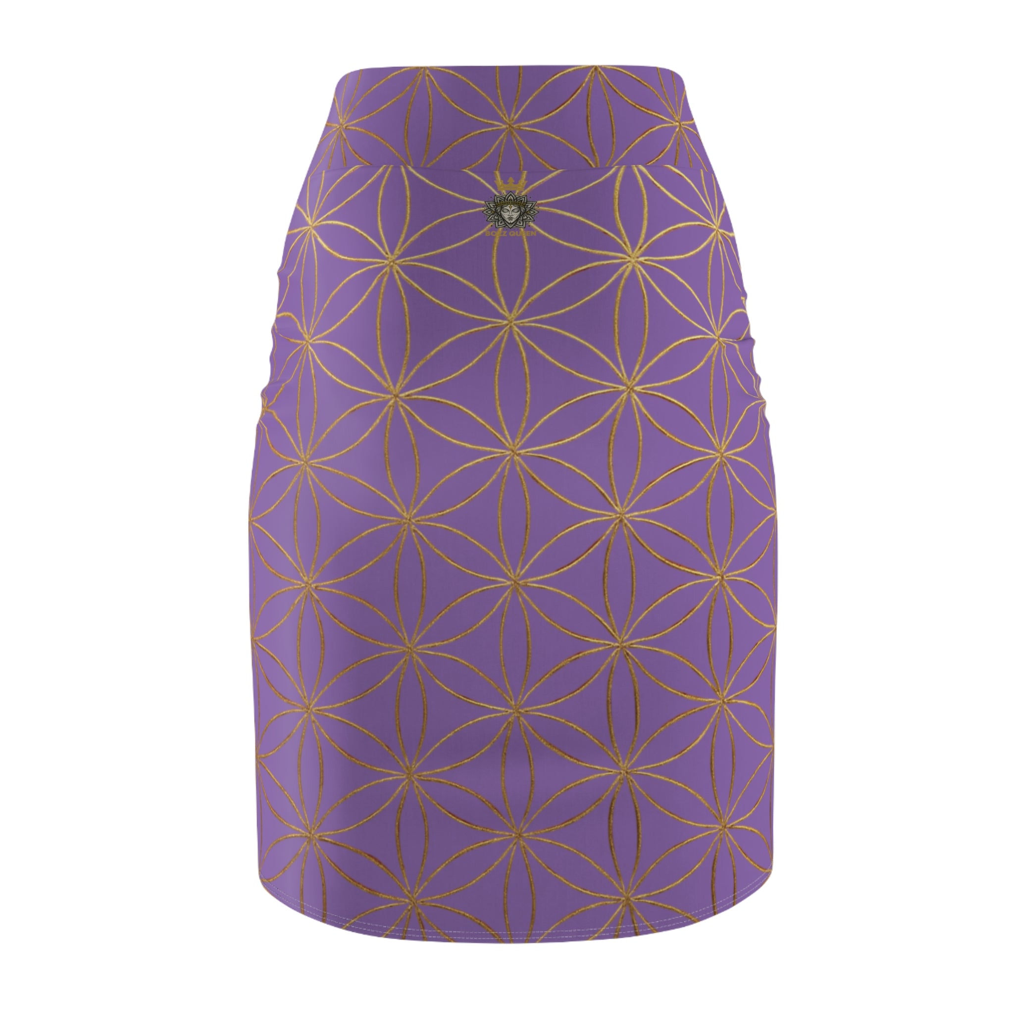 Light Purple Flower of Life Pencil Skirt - Women's Chic Office & Date Night Skirt