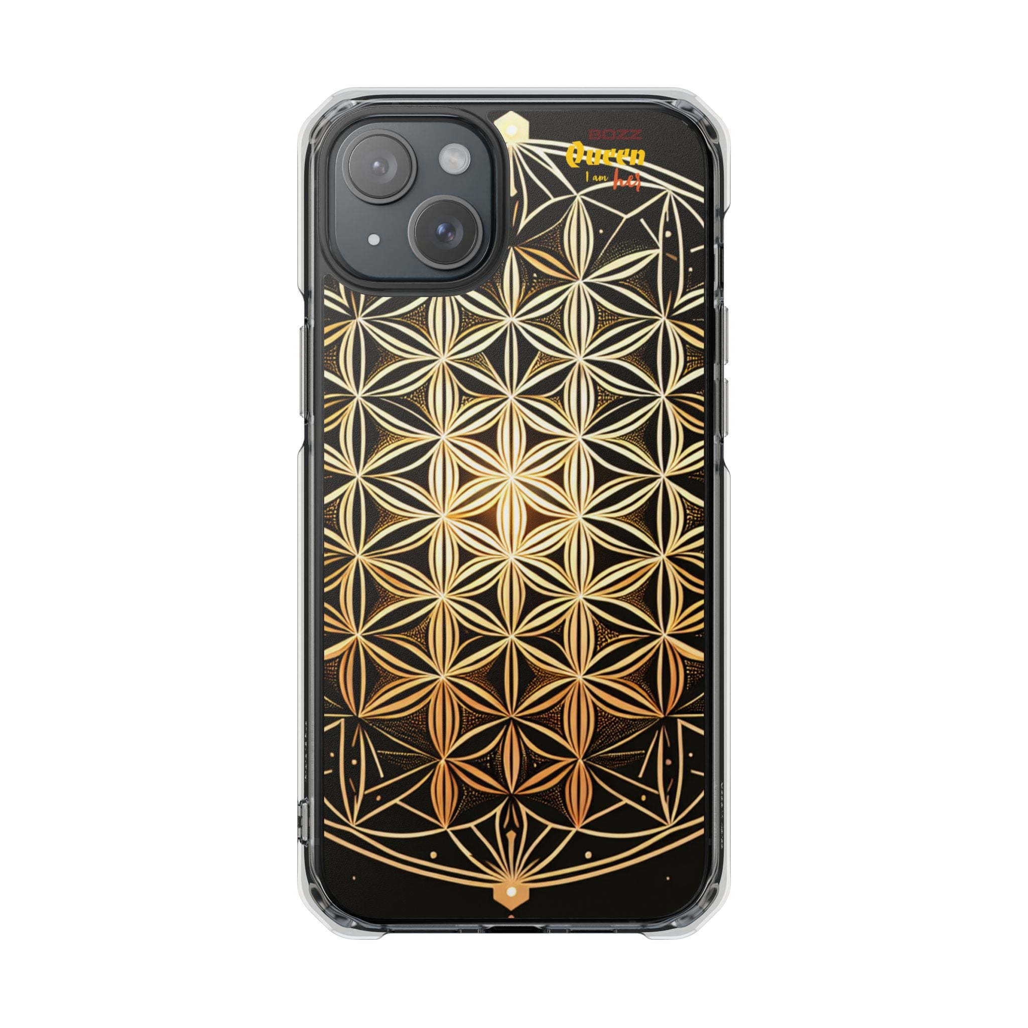 Flower of Life Magnetic Clear Case, Personalized Phone Case, Protective Impact Case, Gift for Him or Her, Boho Phone Accessories