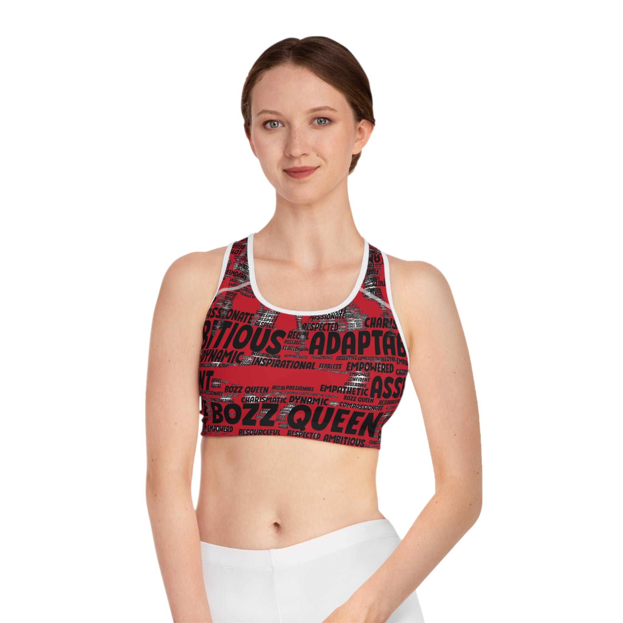 Empowering Sports Bra - Bozz Queen Origin Collection | Dark Red & Black
