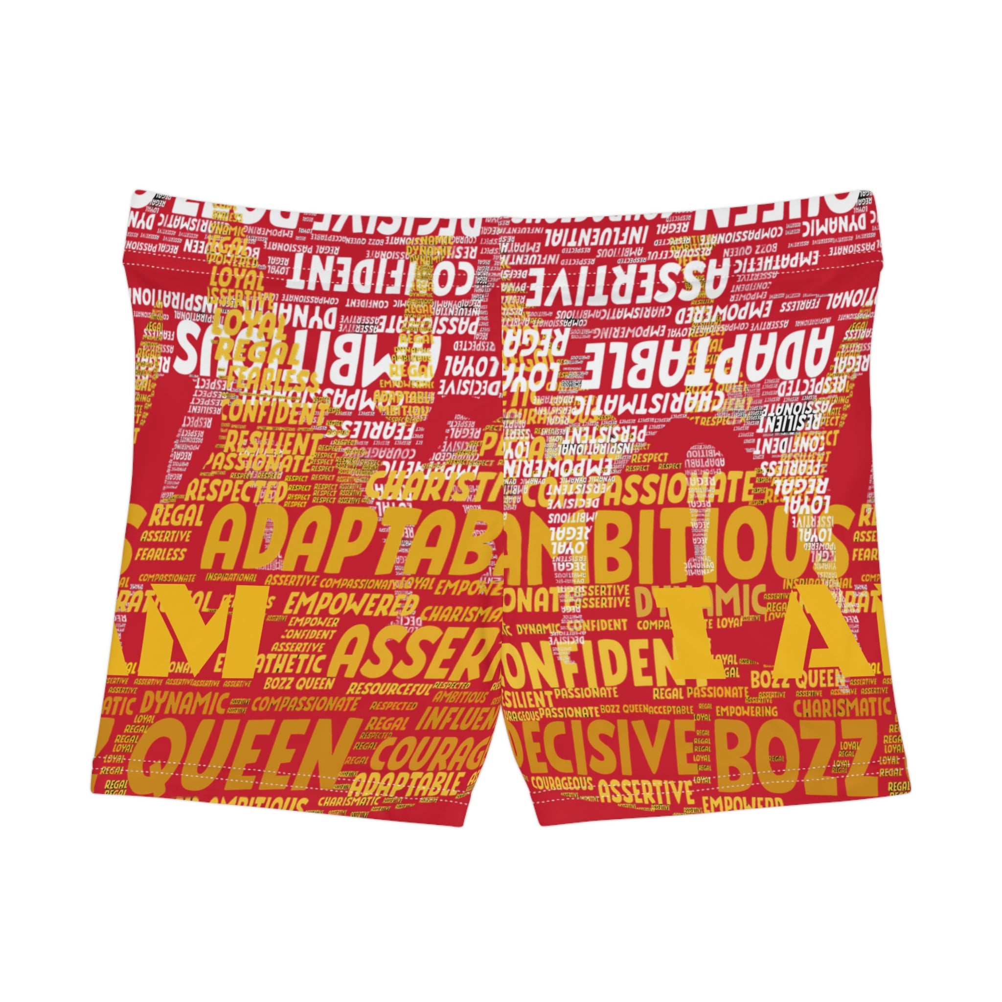 Red I AM Series Women's Empowerment Shorts - Motivational Activewear