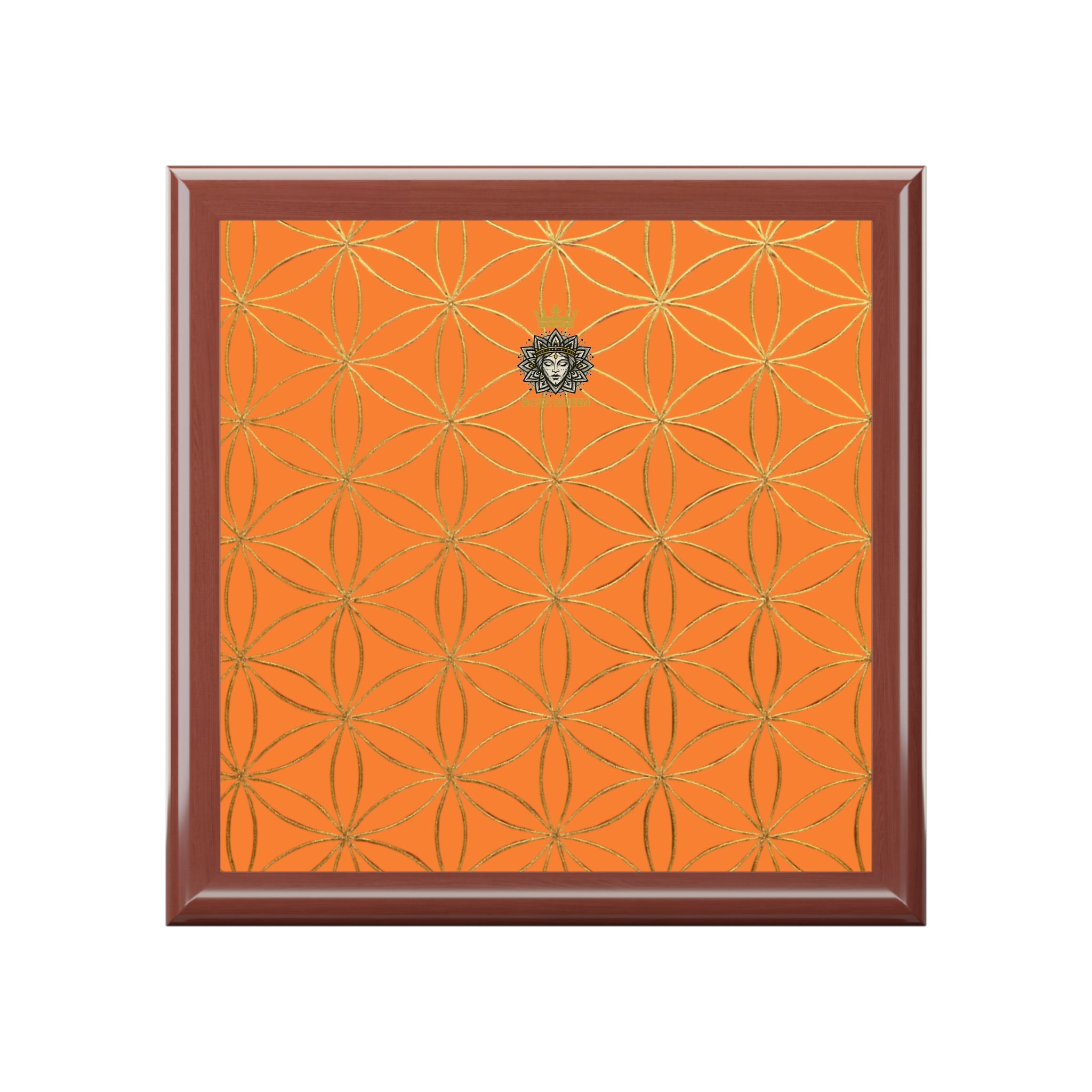 Flower of Life Jewelry Box - Light Orange Elegant Keepsake Organizer