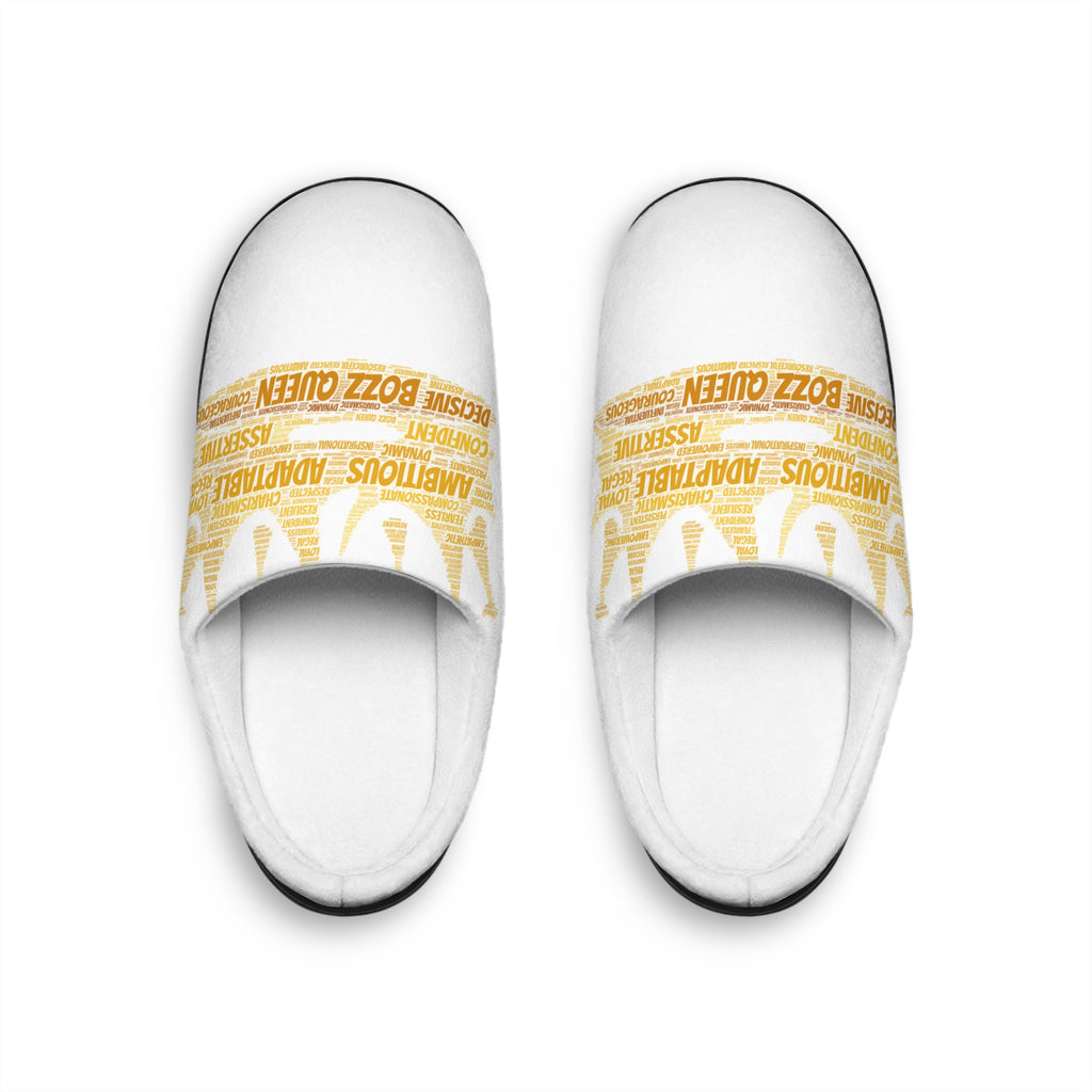 Bozz Queen Women's Indoor Slippers - Soft Flannel Comfort House Shoes with Anti-Skid Sole