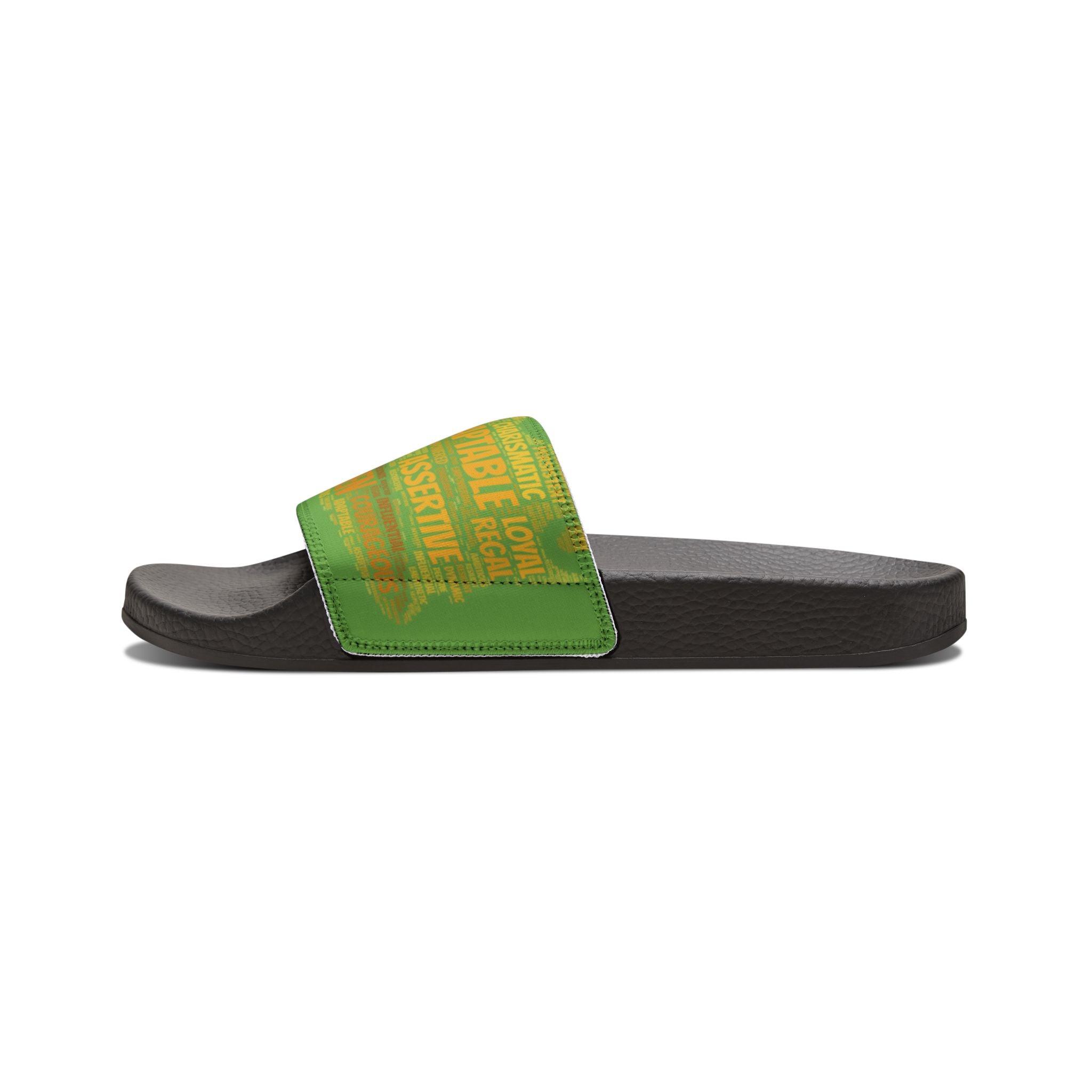 Bozz Queen Green & Gold Women's Sandals - Removable Strap Beach Slides