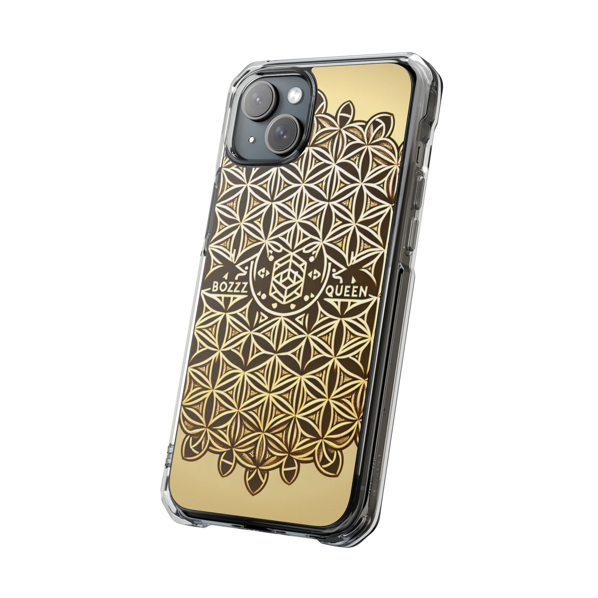 Magnetic Phone Case with Geometric Design, Aesthetic Impact Case for iPhone, Unique Phone Accessories, Gift for Her, Trendy Tech Gadget