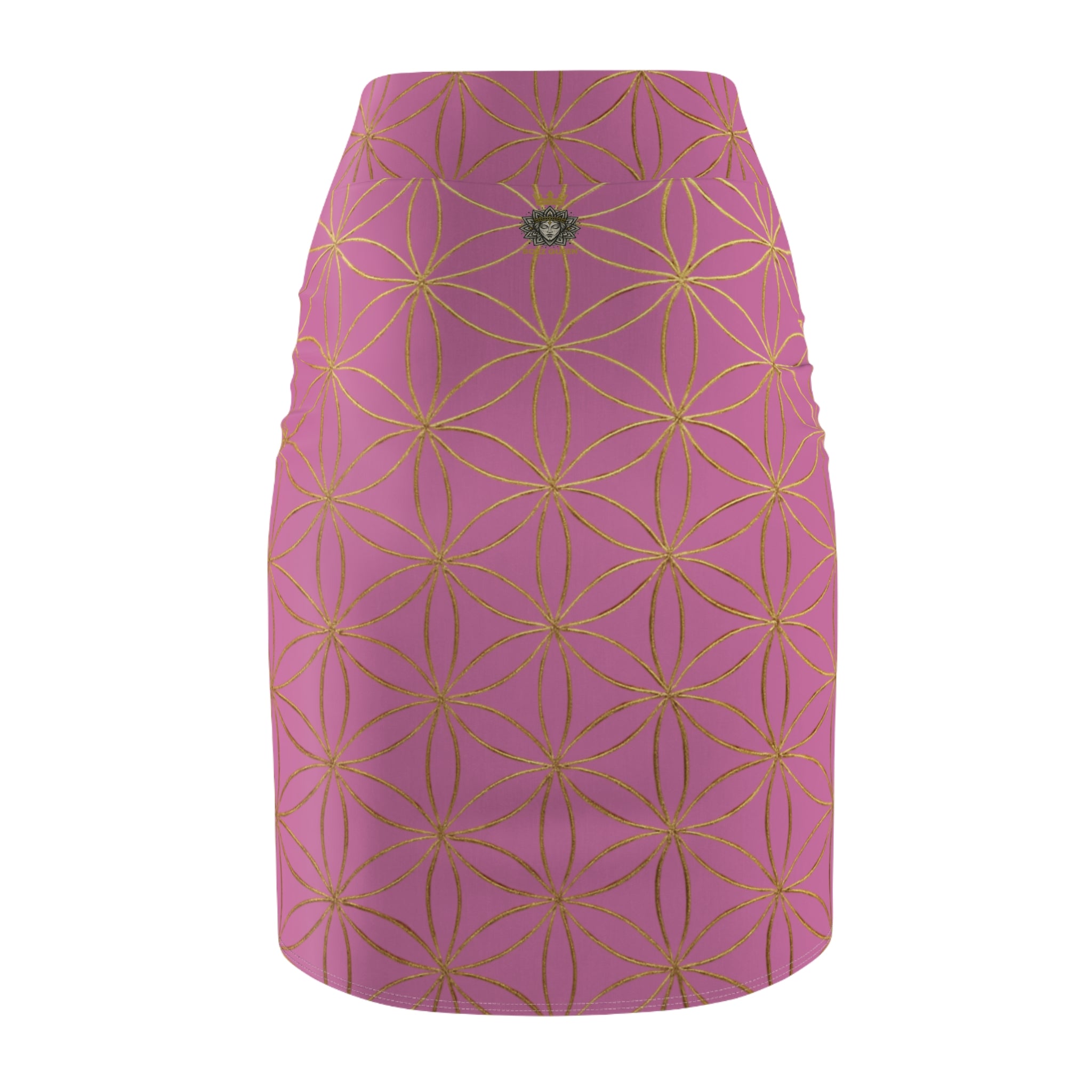 Light Pink Flower of Life Pencil Skirt - Women's Chic Office & Date Night Skirt
