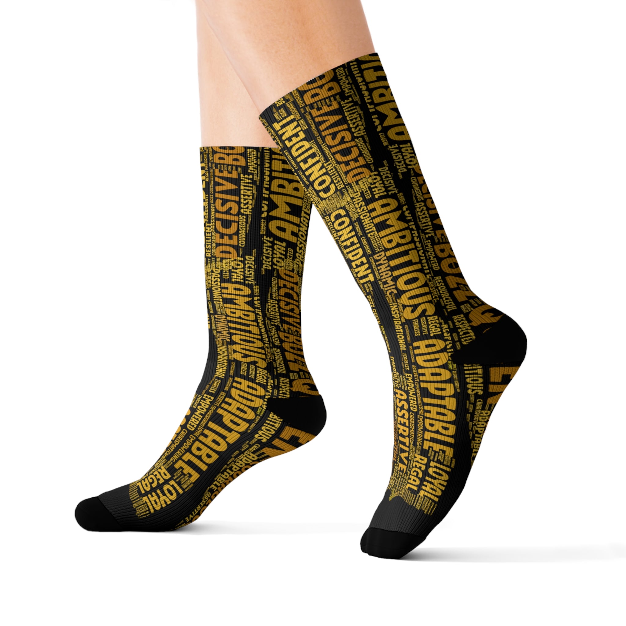 BOZZ QUEEN Black Bold Statement Socks - Empowering Motivational Wear
