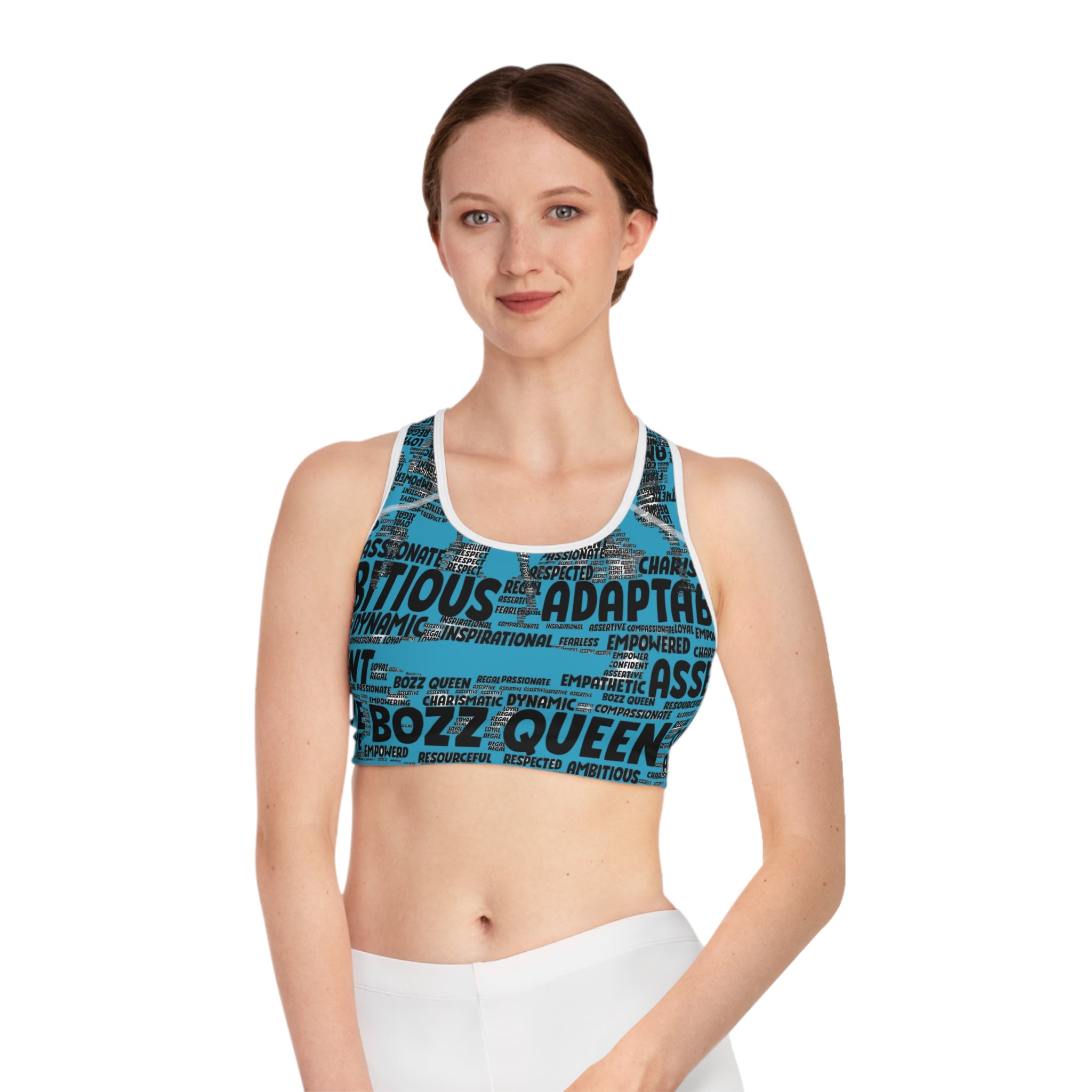 Empowering Sports Bra - Bozz Queen Origin Collection | Turquoise & Black