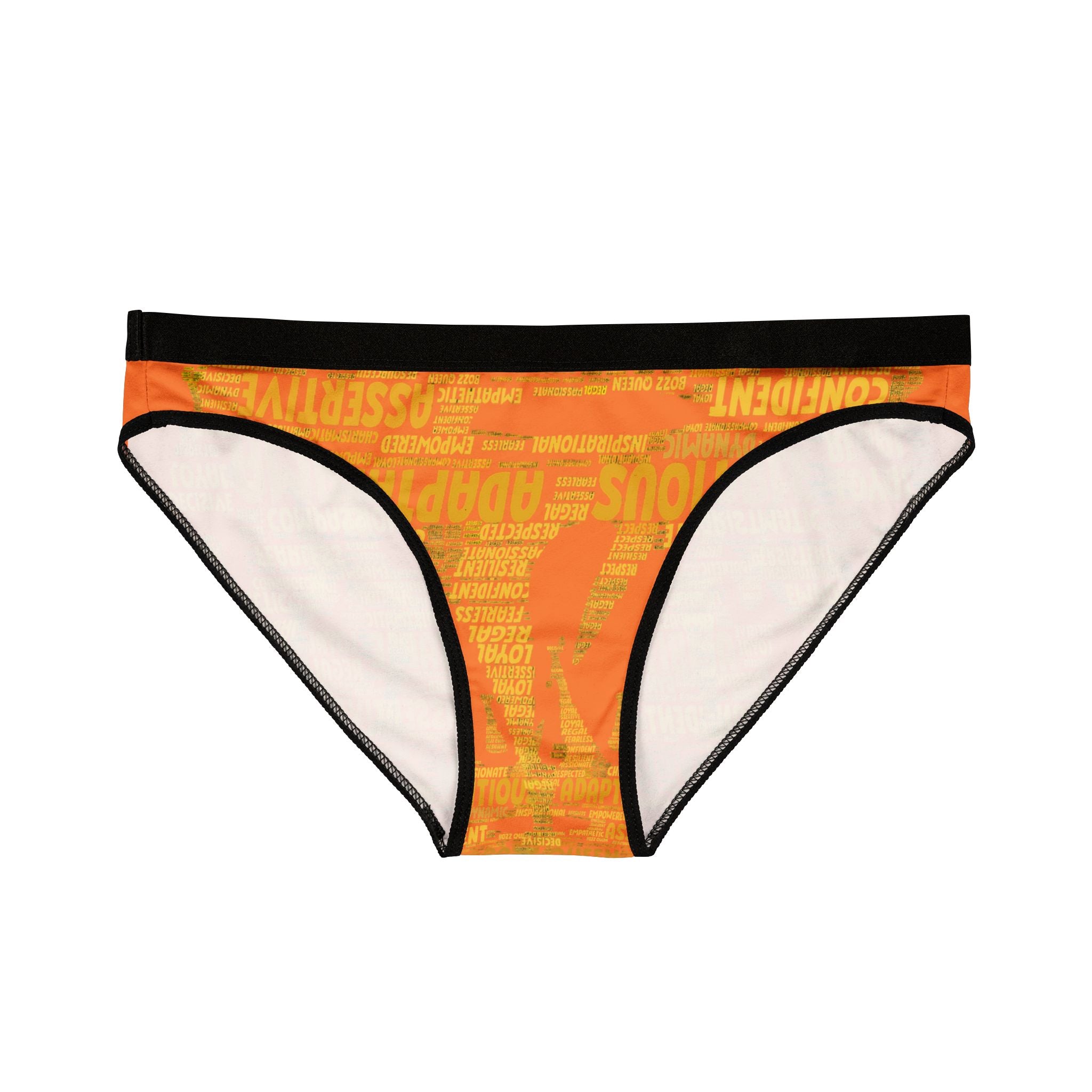 Women's Light Orange Yellow Motivational Underwear - Bold Statement Lingerie