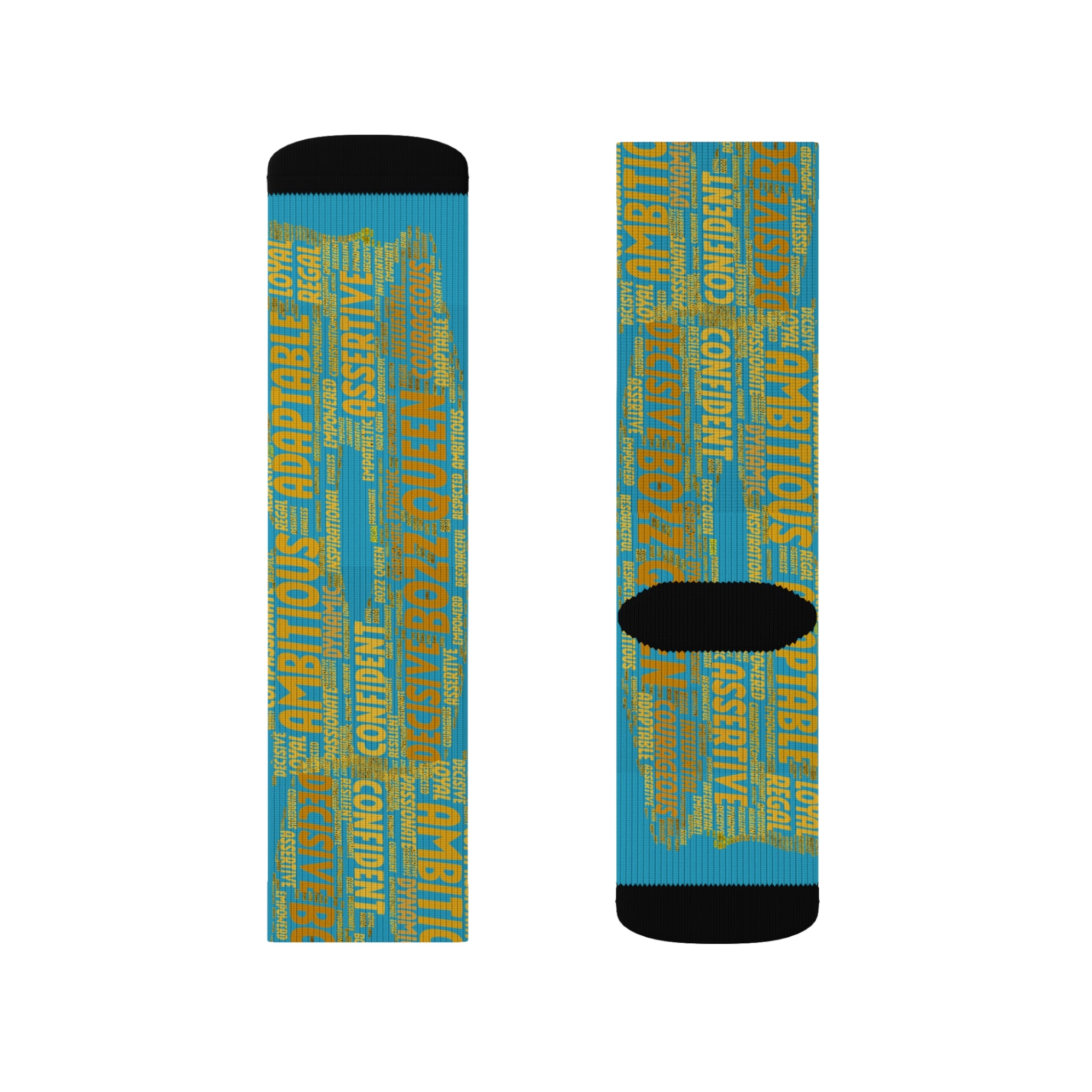 BOZZ QUEEN Turquoise Bold Statement Socks - Empowering Motivational Wear