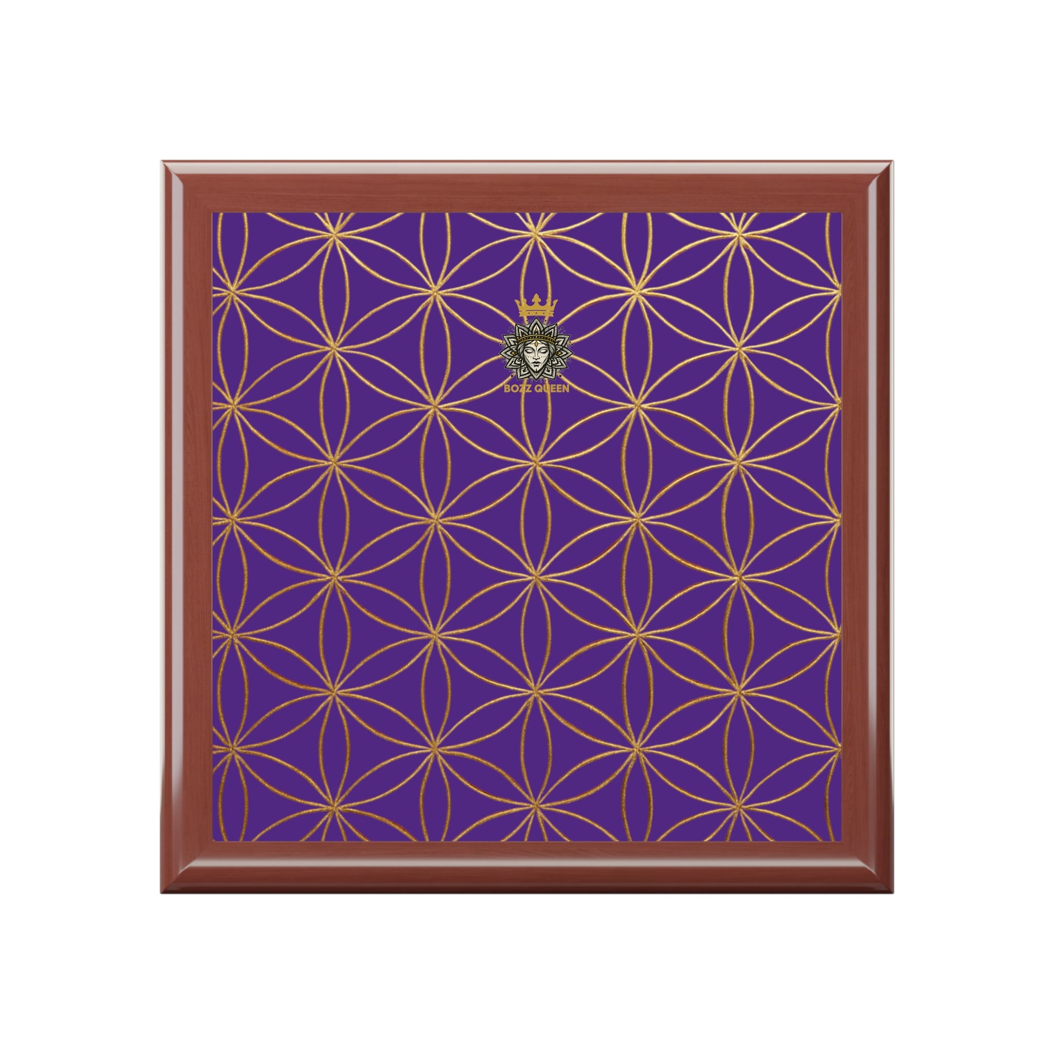 Flower of Life Jewelry Box - Purple Elegant Keepsake Organizer