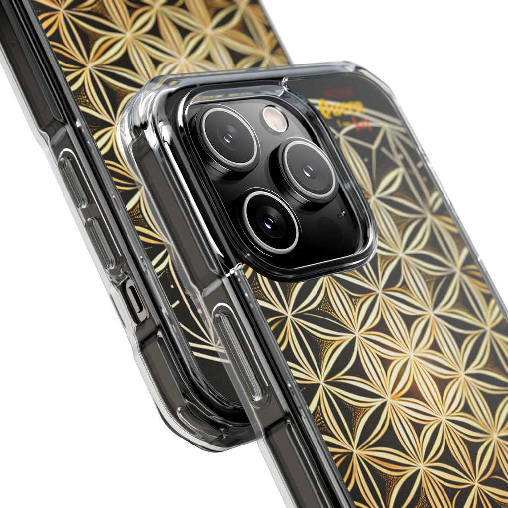 Flower of Life Magnetic Clear Case, Personalized Phone Case, Protective Impact Case, Gift for Him or Her, Boho Phone Accessories