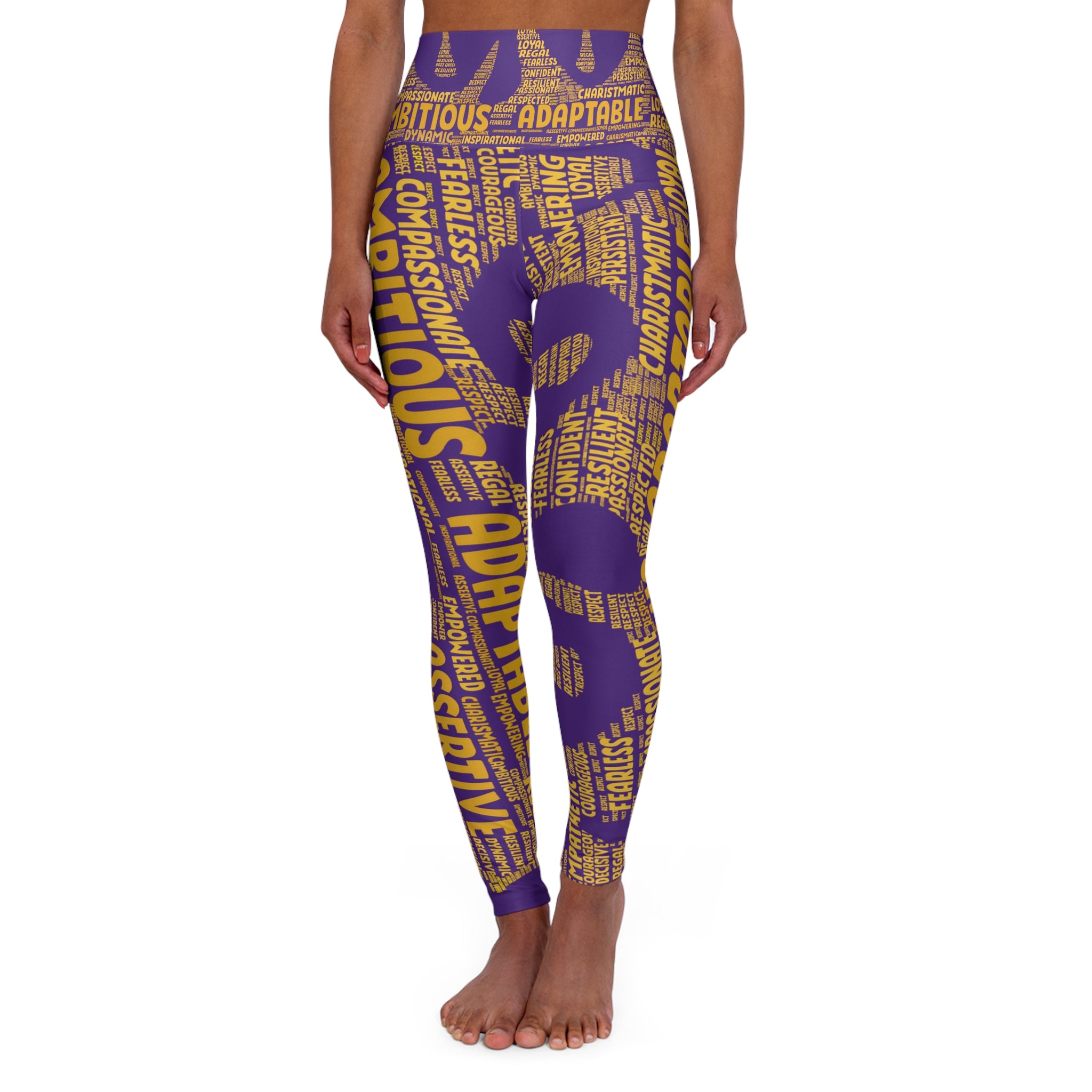 Empowering High Waisted Yoga Leggings - Motivational Activewear