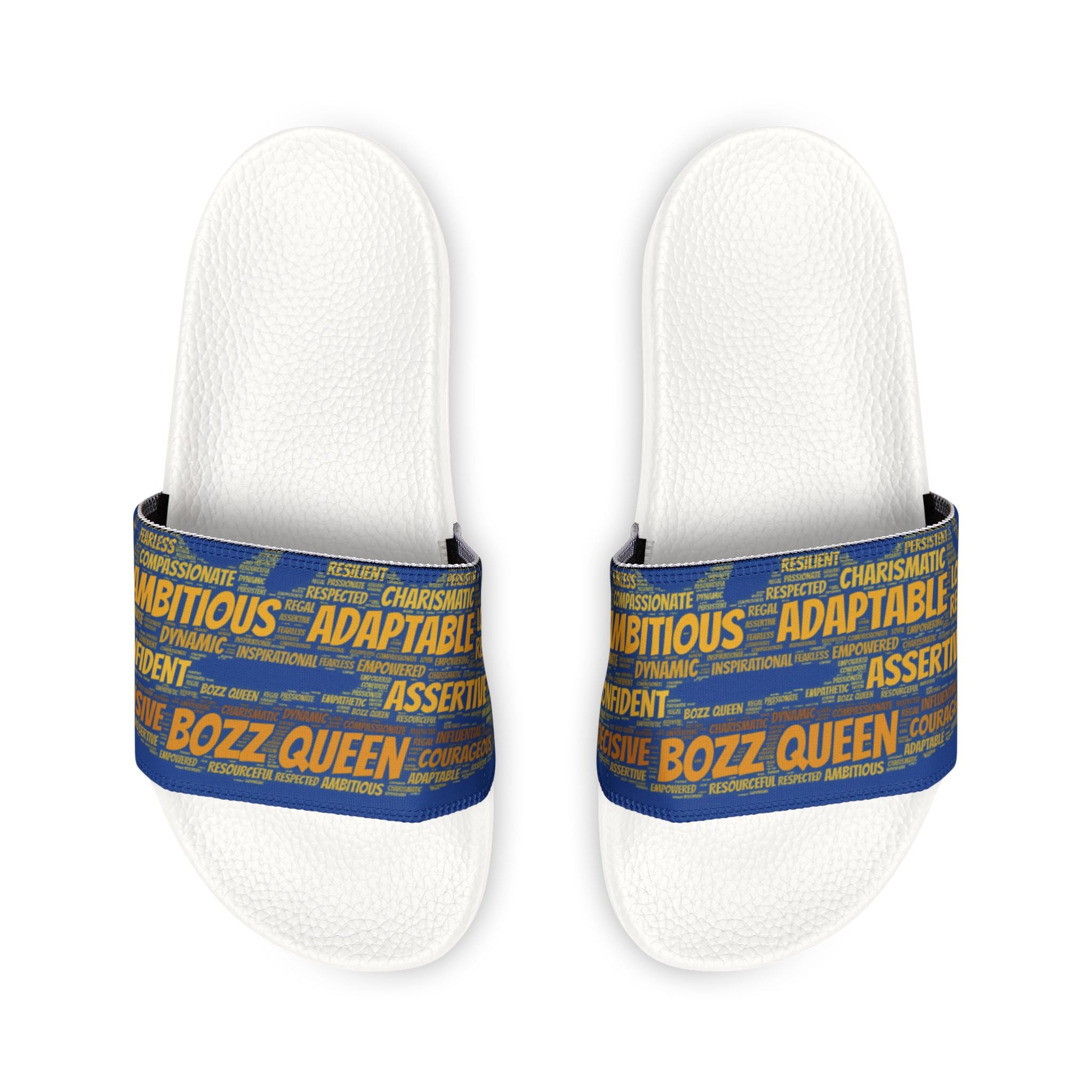 Bozz Queen Dark Blue & Gold Women's Sandals - Removable Strap Beach Slides