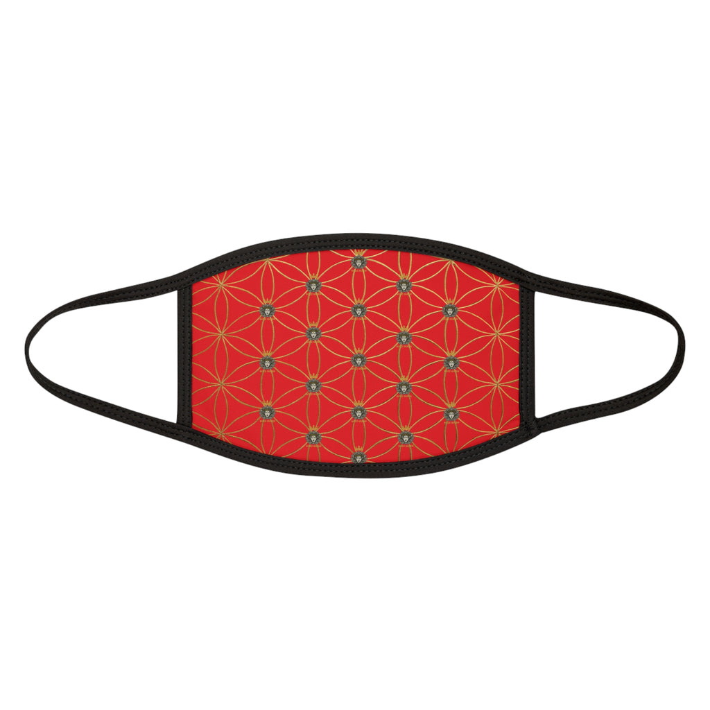 Bozz Queen Flower of Life Face Mask - Red & Gold Stylish Breathable Cloth Mask