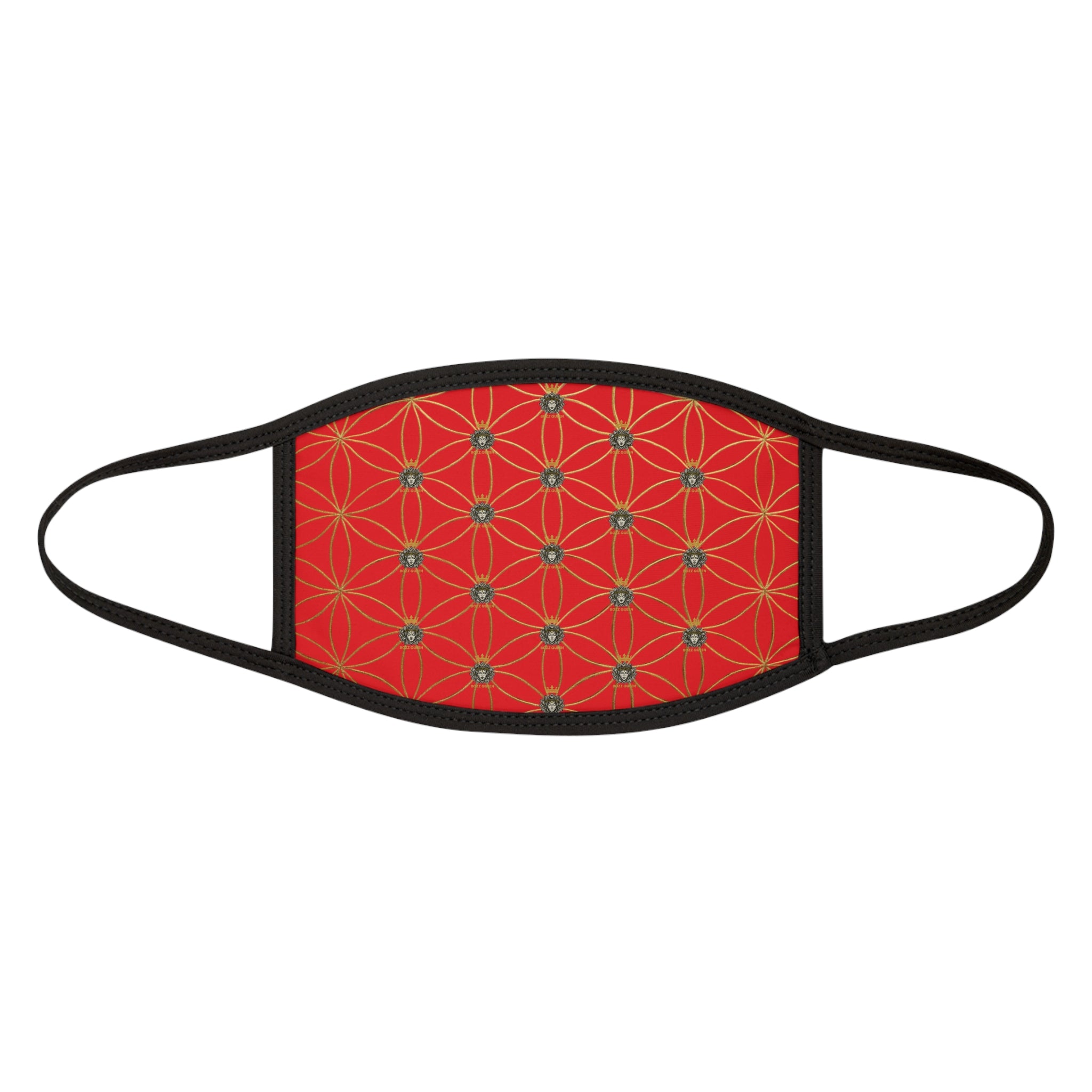 Bozz Queen Flower of Life Face Mask - Red & Gold Stylish Breathable Cloth Mask